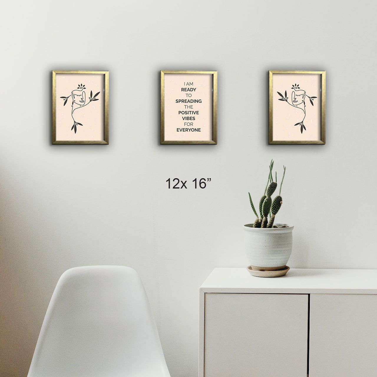 Framed Art For Home Decoration Set of 3 frames