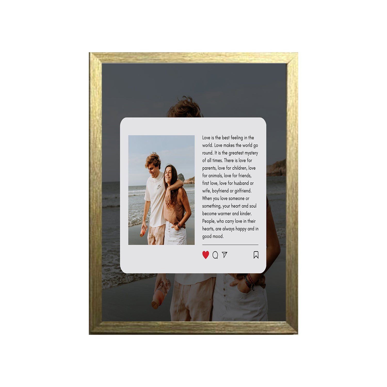 Couple Image Design Photo Frame 1 Pc ( photo and text is Customizable ) - 0