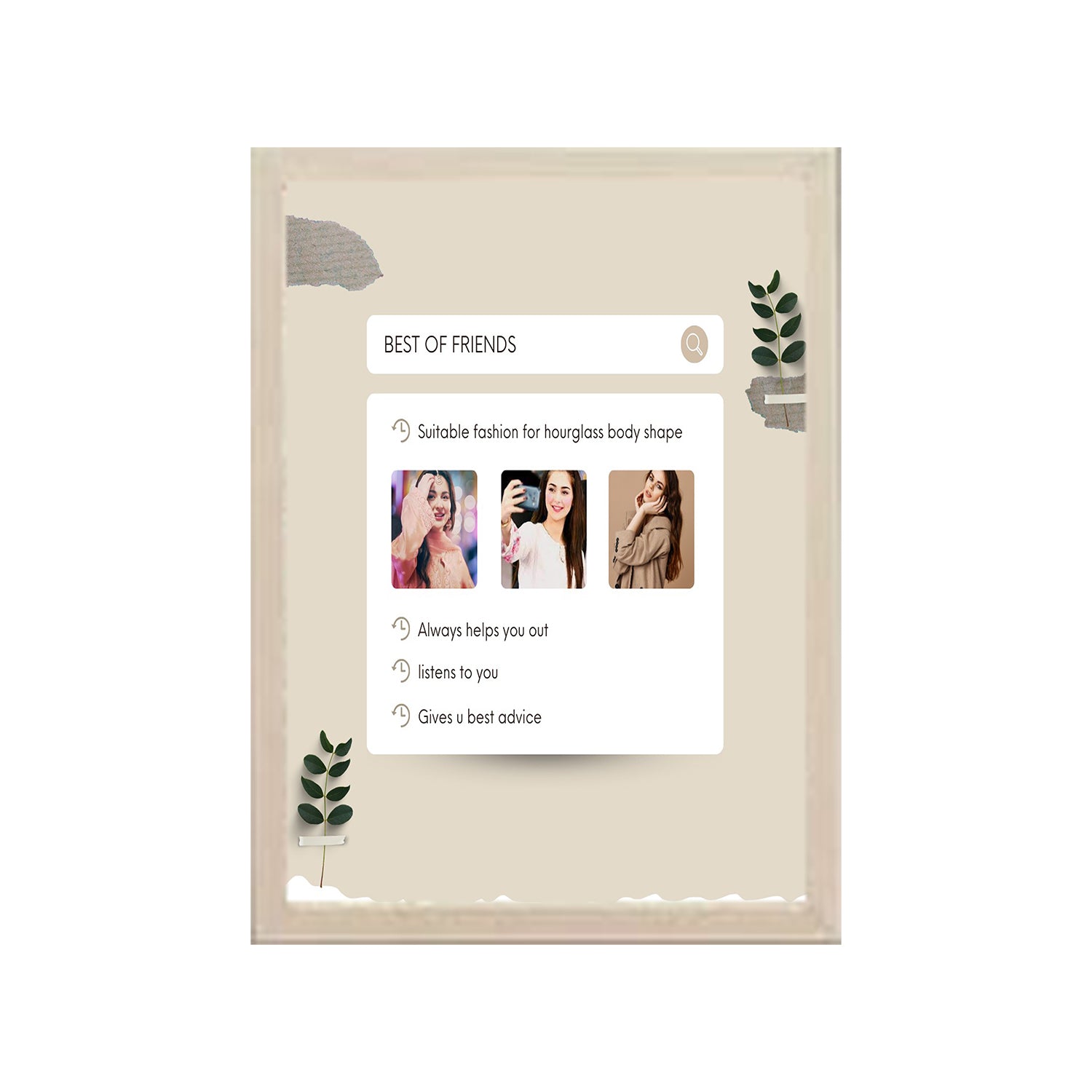 Buy white Best friends Image Design Photo Frame 1 Pc ( photo and text is Customizable )