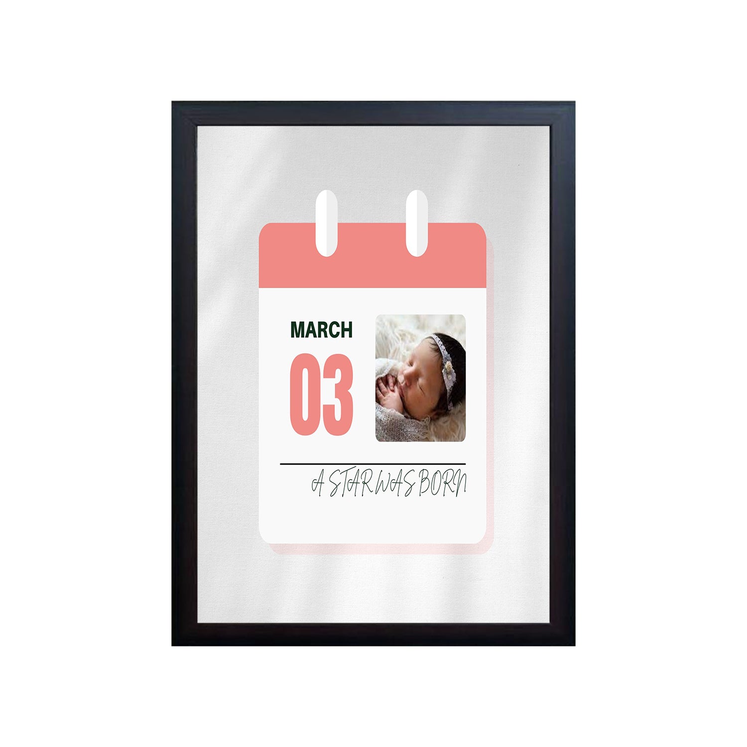 A Star Was Born Design Photo Frame 1 Pc ( photo and text is Customizable )