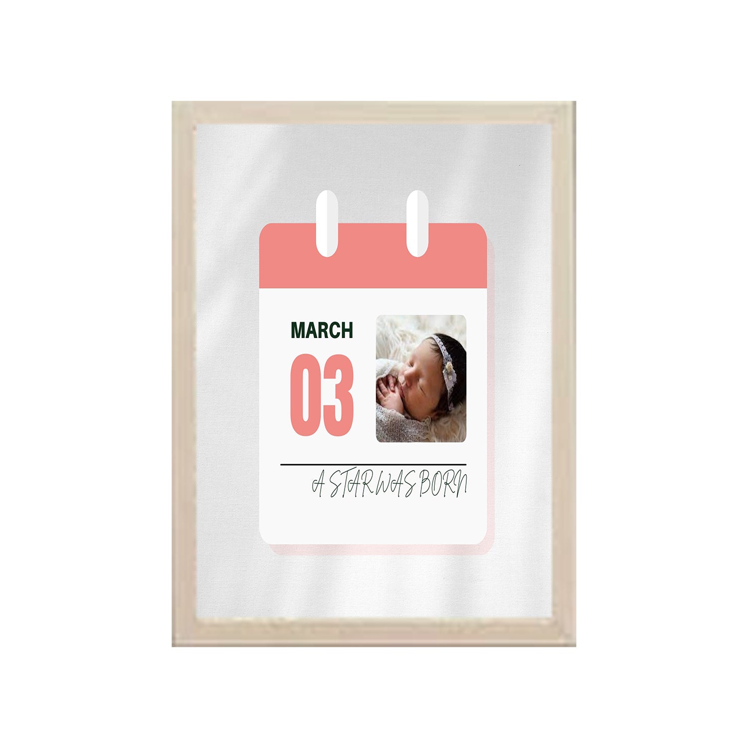 A Star Was Born Design Photo Frame 1 Pc ( photo and text is Customizable )