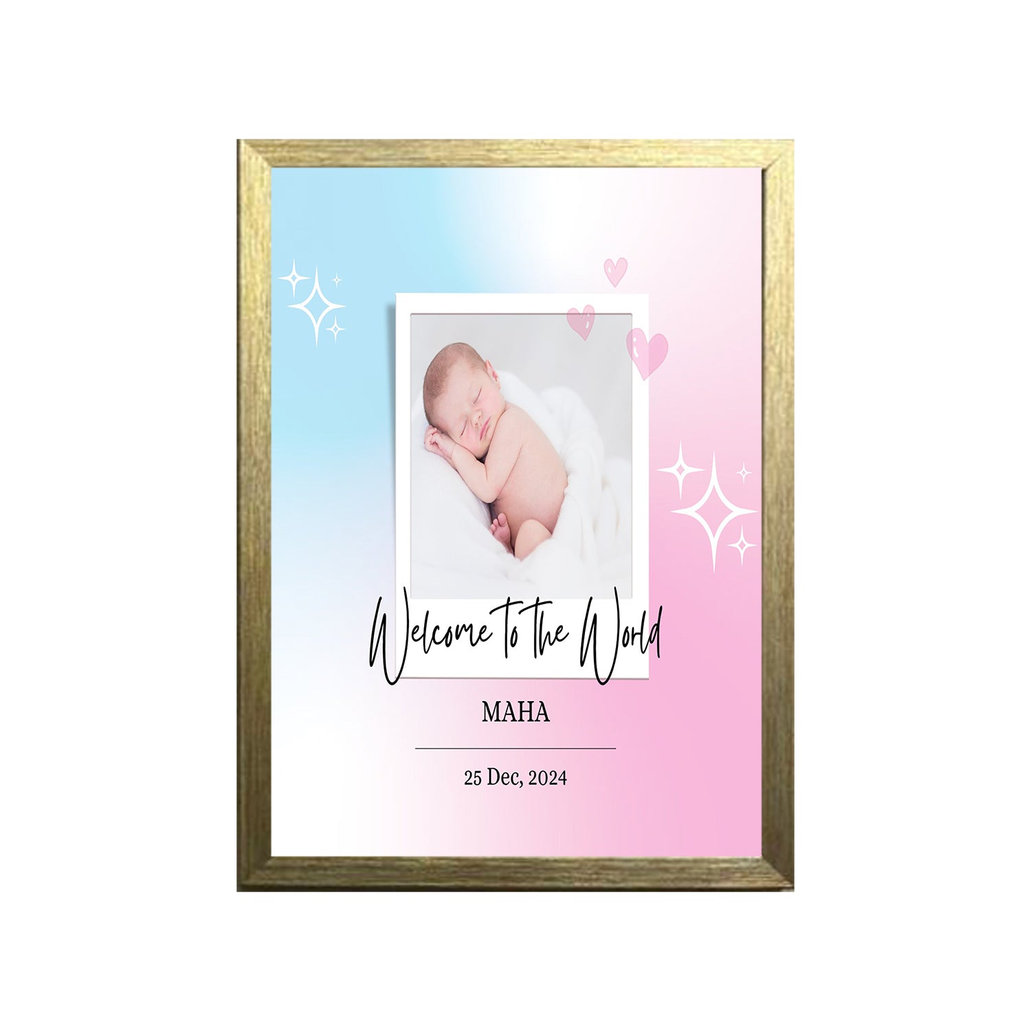 Welcome To The World Baby Design Photo Frame 1 Pc ( photo and text is Customizable ) - 0