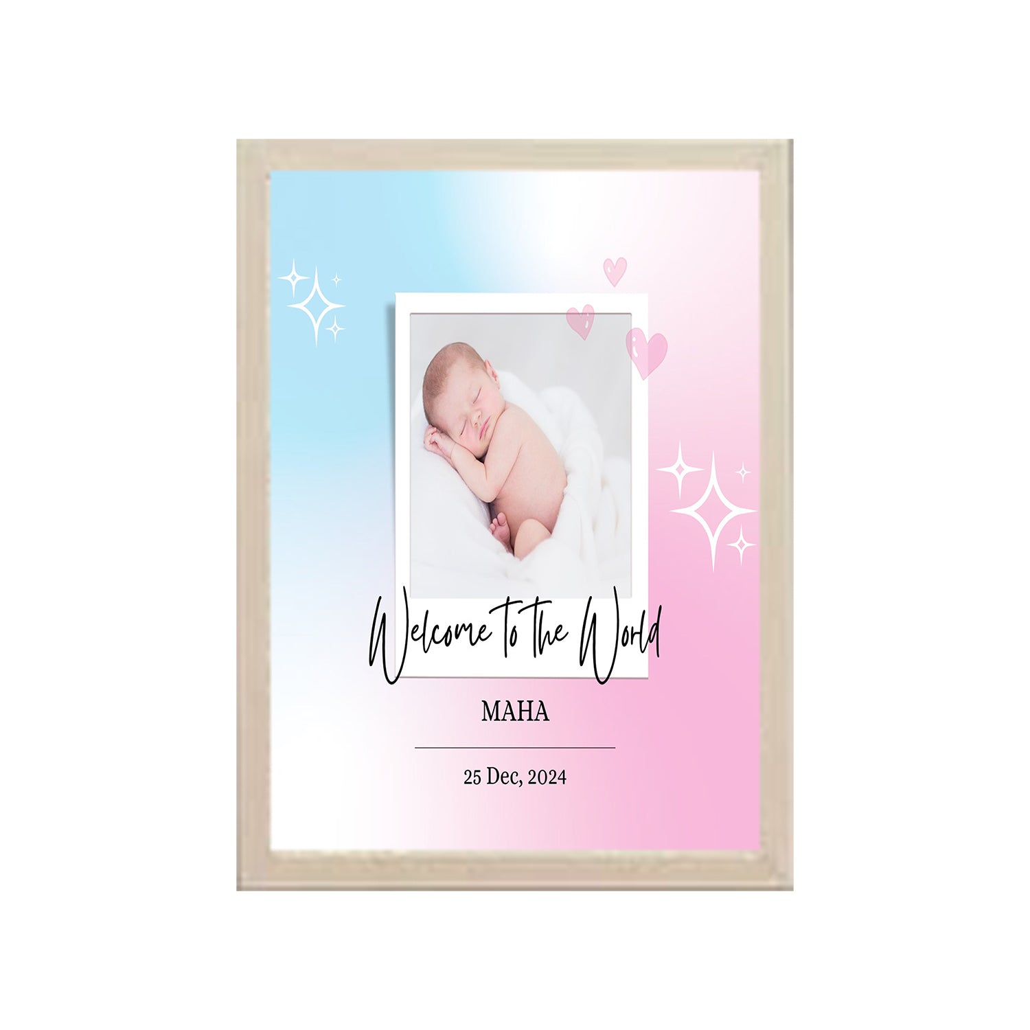 Buy white Welcome To The World Baby Design Photo Frame 1 Pc ( photo and text is Customizable )