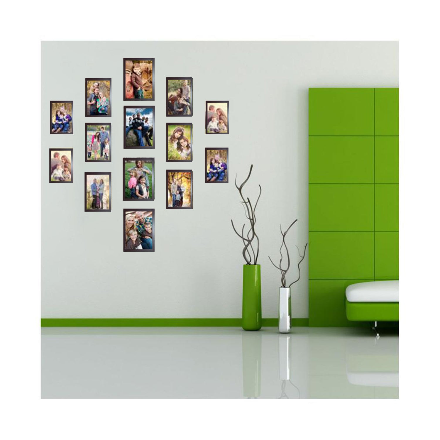 Pack of 14 Pack Collage Photo Frames set, Custom Pics Free Print (5x7 - 4 Pc, 4x6 - 10 Pc)