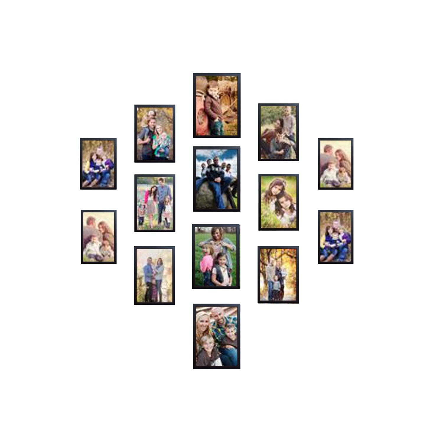 Pack of 14 Pack Collage Photo Frames set, Custom Pics Free Print (5x7 - 4 Pc, 4x6 - 10 Pc)