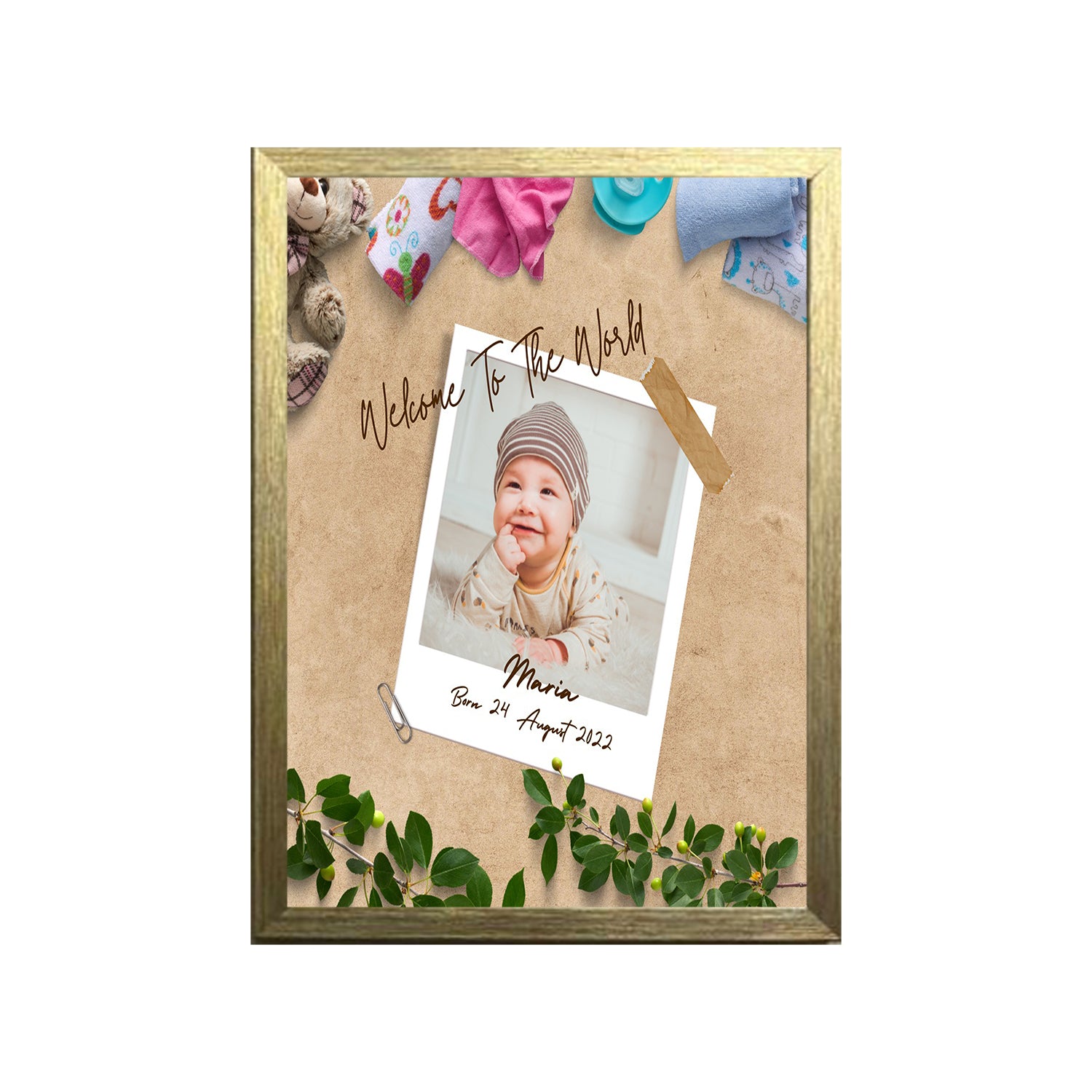 Welcome To The World Baby Design Photo Frame 1 Pc ( photo and text is Customizable ) - 0