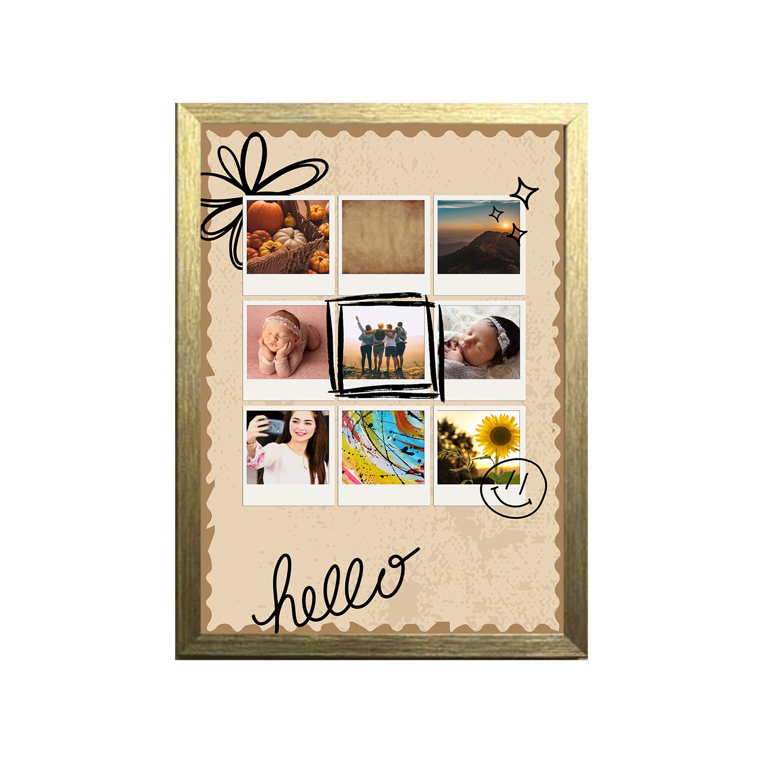 Buy gold Hello Baby Image Design Photo Frame 1 Pc ( photo and text is Customizable )