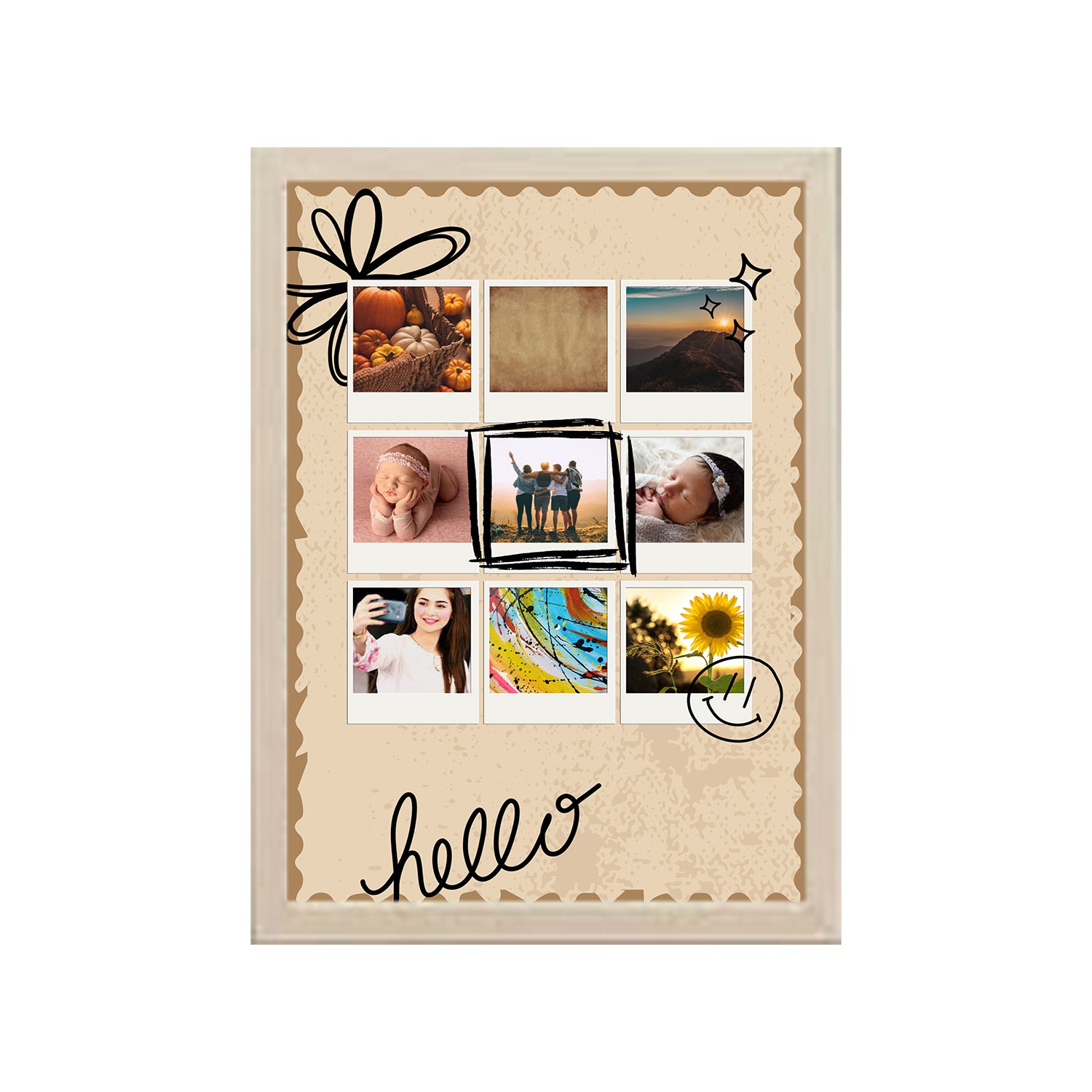 Hello Baby Image Design Photo Frame 1 Pc ( photo and text is Customizable ) - 0