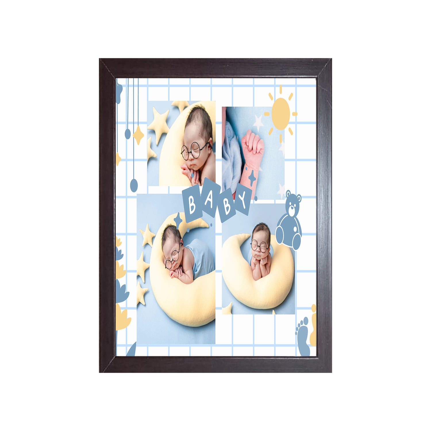 Buy brown Baby Design Photo Frame 1 Pc ( photo and text is Customizable )