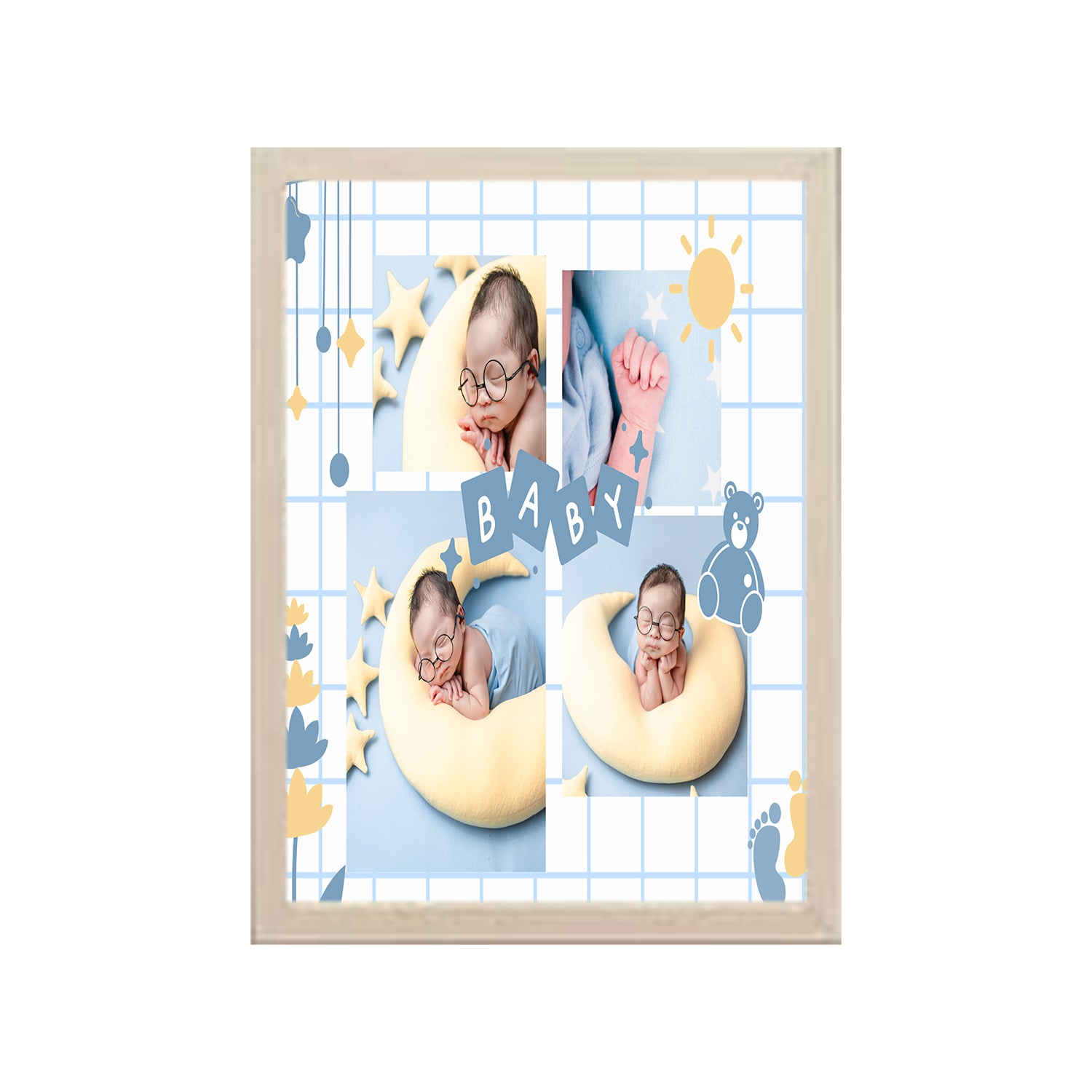 Baby Design Photo Frame 1 Pc ( photo and text is Customizable ) - 0