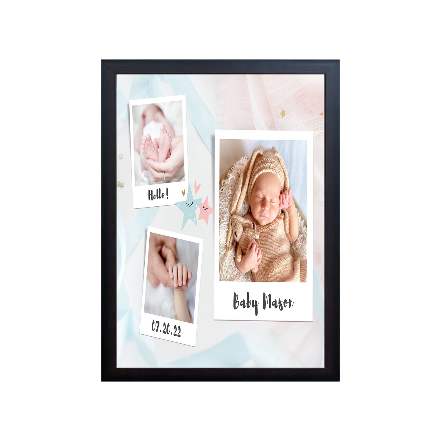 Hello Baby Design Photo Frame 1 Pc ( photo and text is Customizable )