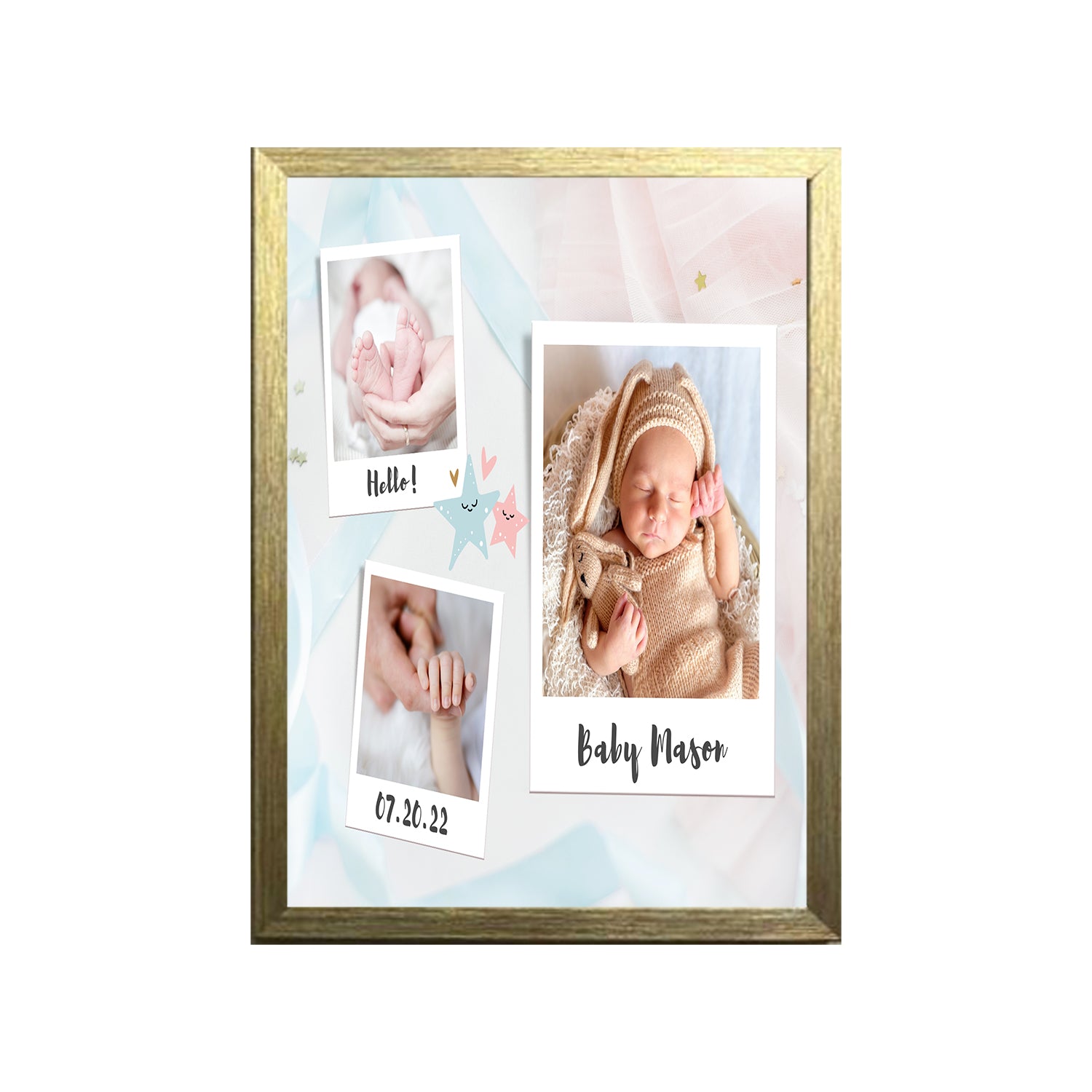 Buy gold Hello Baby Design Photo Frame 1 Pc ( photo and text is Customizable )