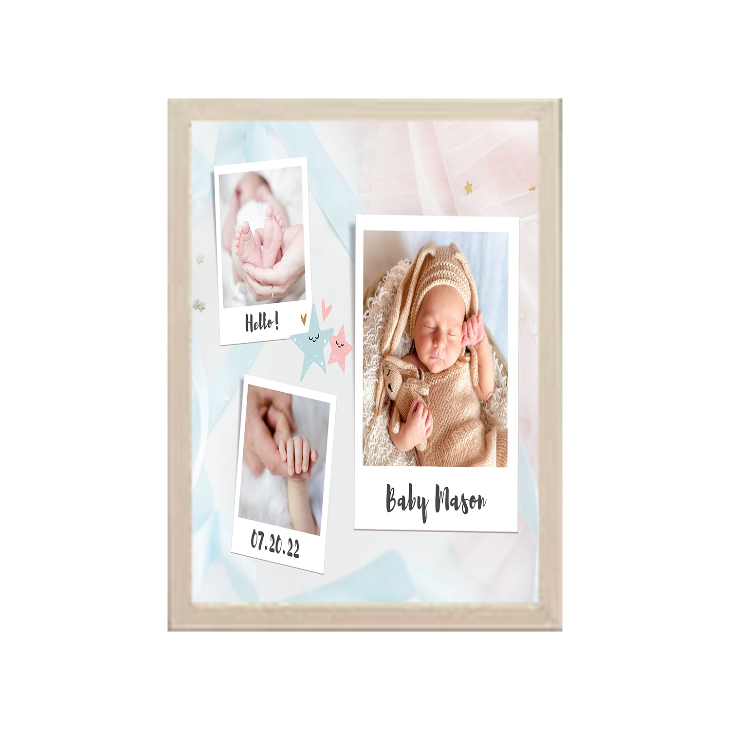 Hello Baby Design Photo Frame 1 Pc ( photo and text is Customizable ) - 0