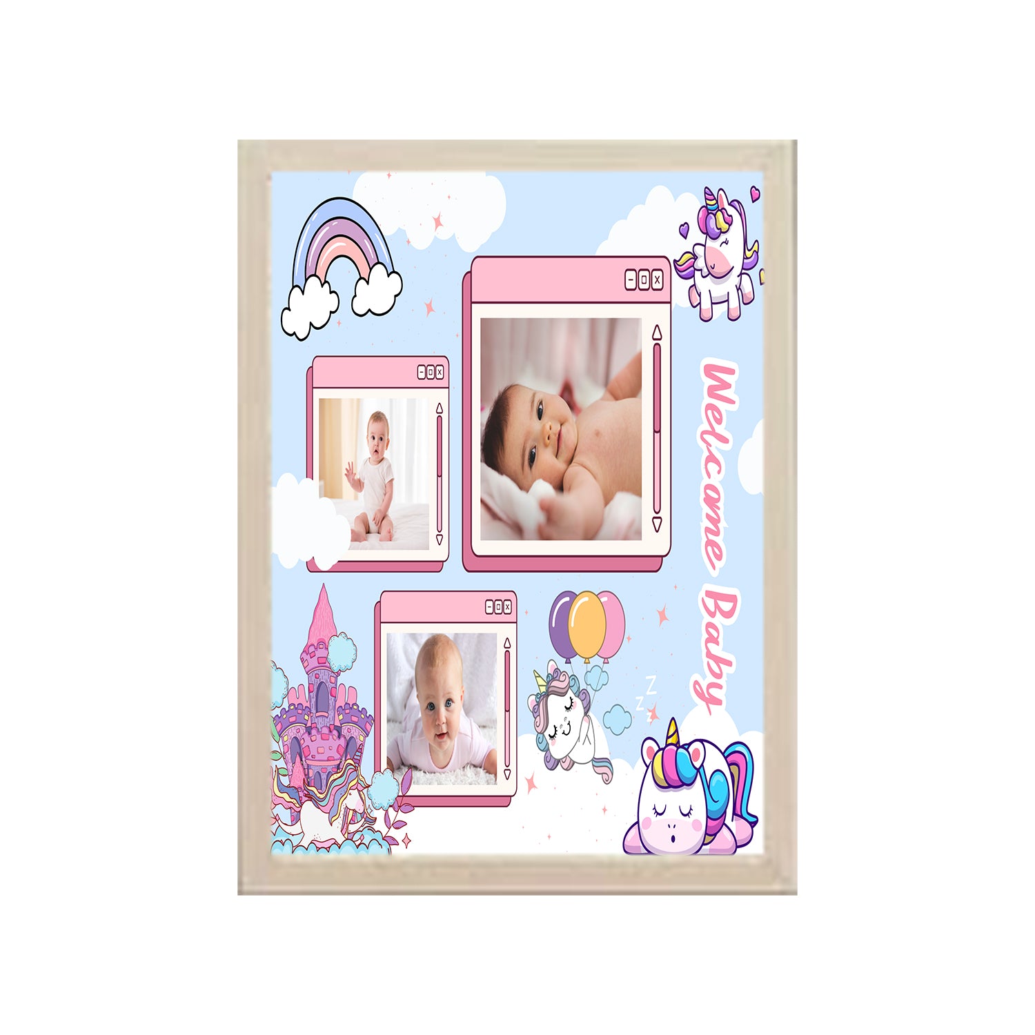 Welcome Baby Design Photo Frame 1 Pc ( photo and text is Customizable ) - 0