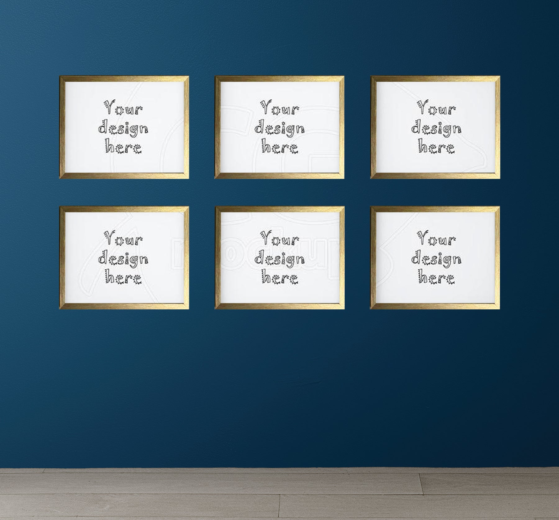 Buy golden Set of 6 Collage frame, 8x8 Inches mockup Frames