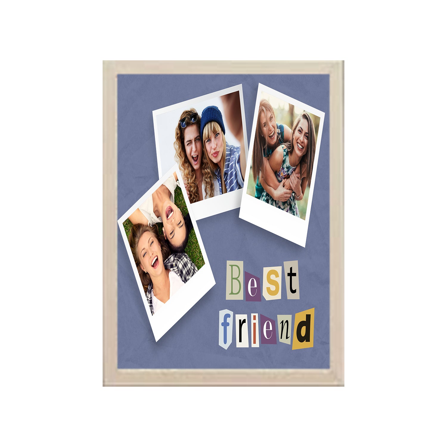 Best Friends 4 Image Design Photo Frame 1 Pc ( photo and text is Customizable )