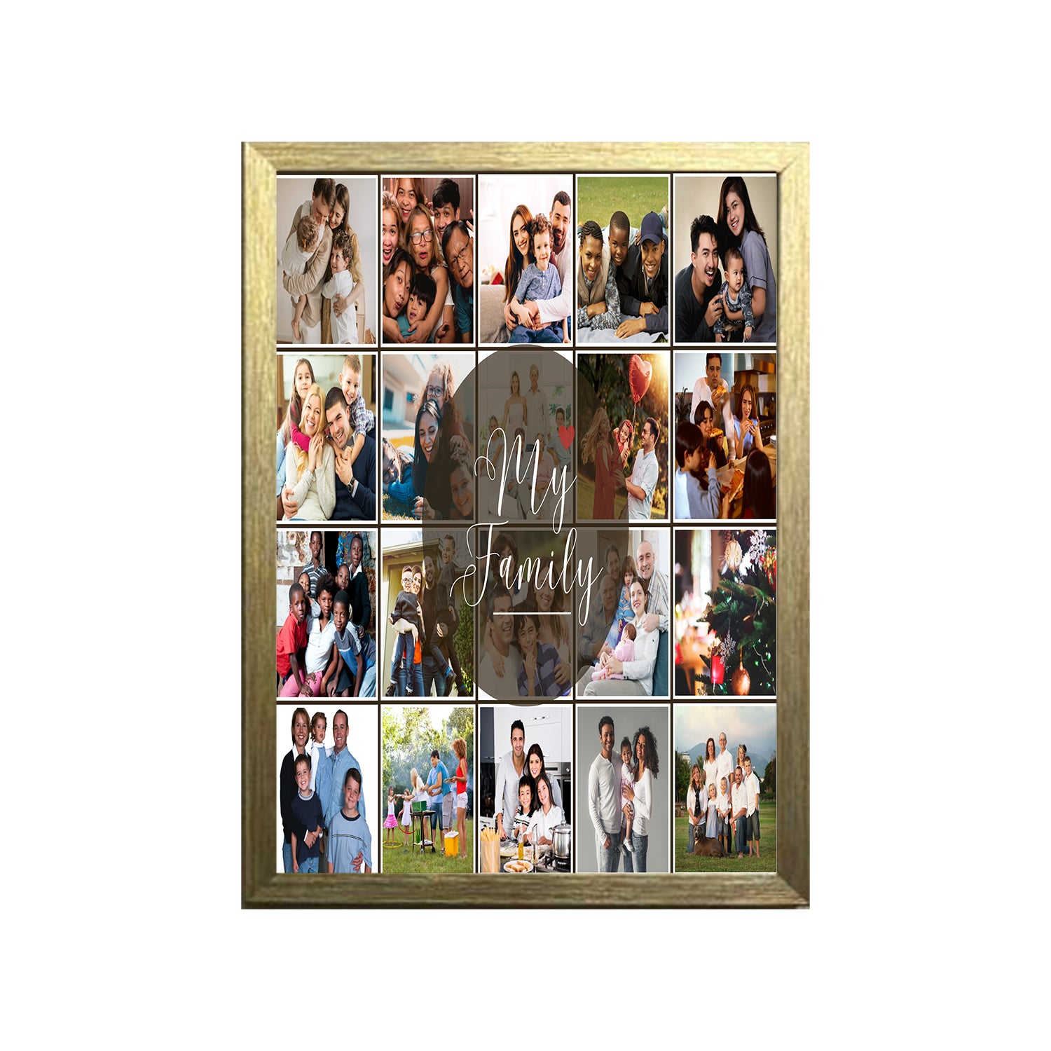 Buy gold My Family Design Photo Frame 1 Pc ( photo and text is Customizable )