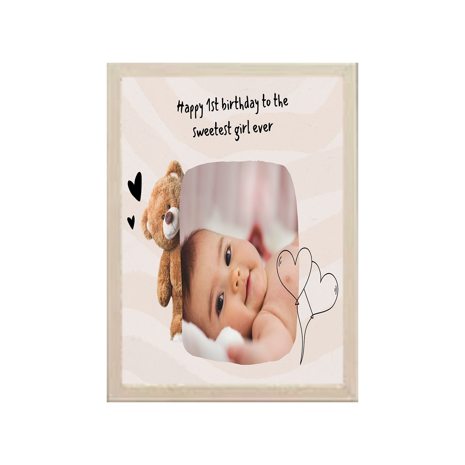 Happy Birthday Baby Design Photo Frame 1 Pc ( photo and text is Customizable ) - 0