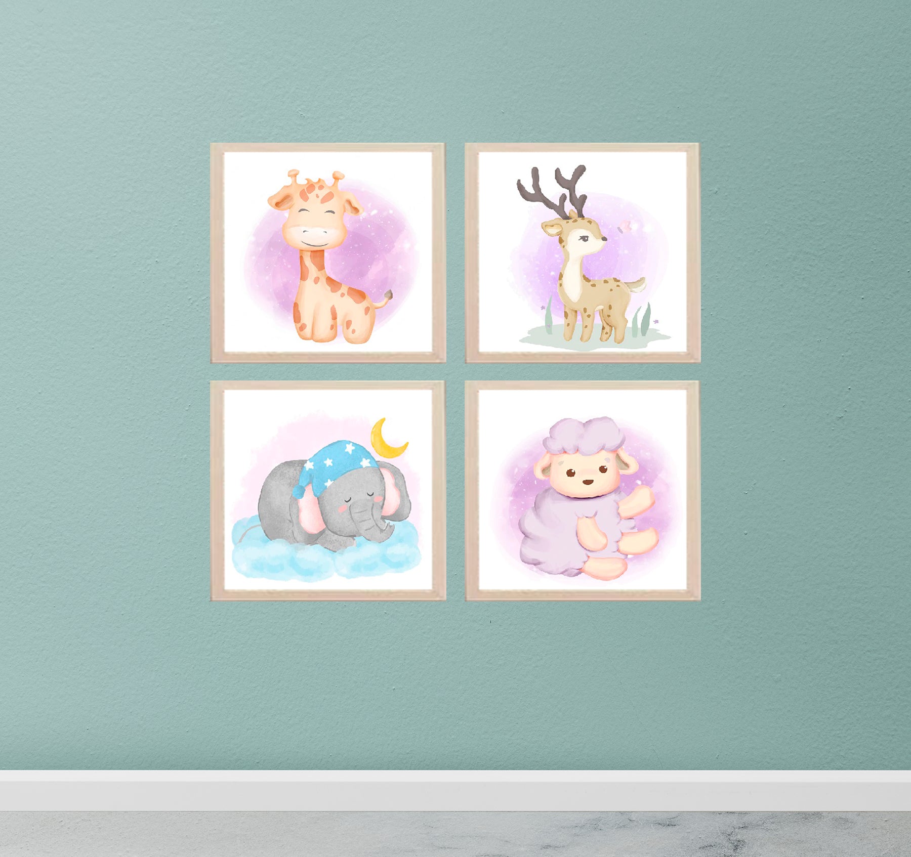 Buy white Pack of 4 Kids Nursery Picture Frames