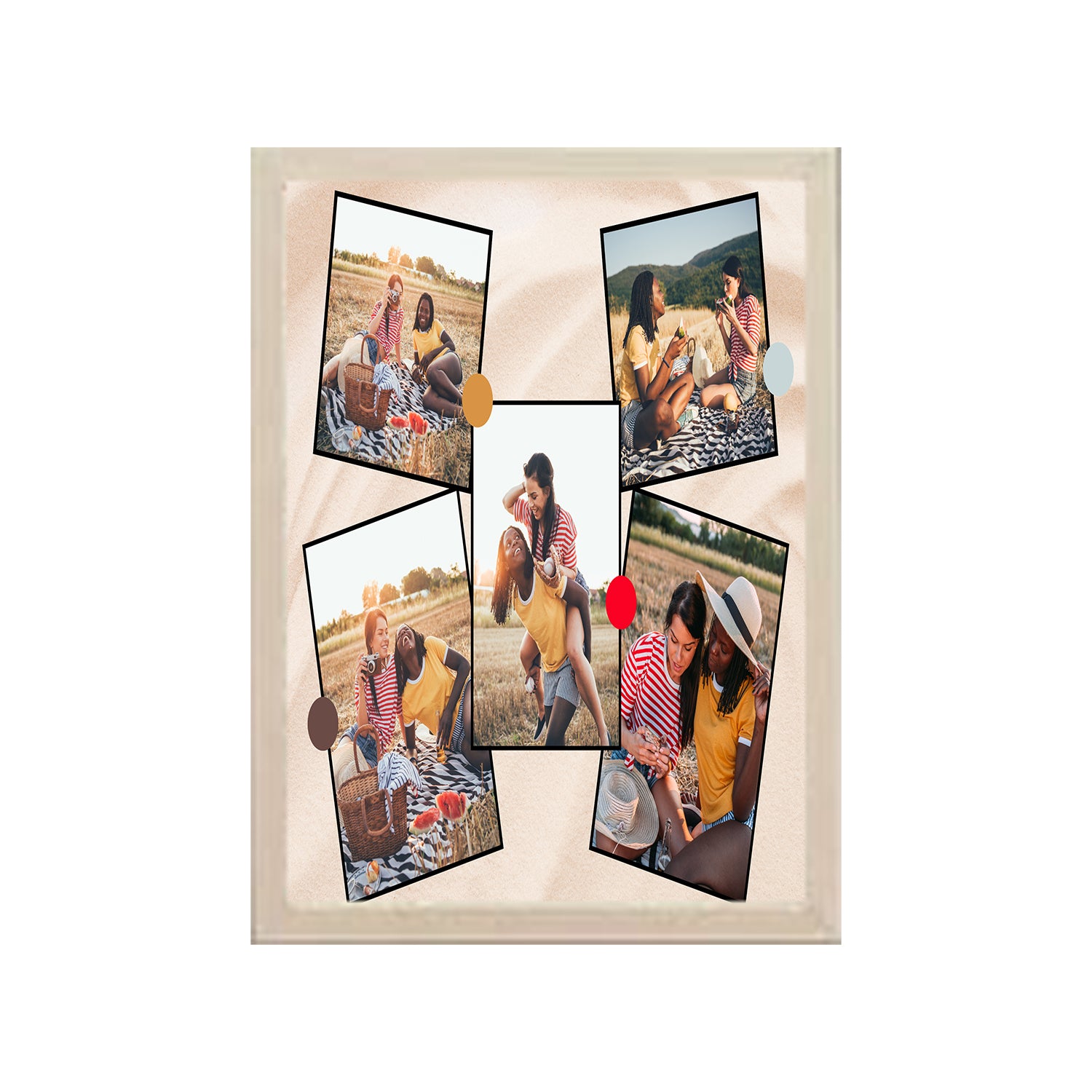 Buy white 5 Image Design Photo Frame 1 Pc ( photo and text is Customizable )