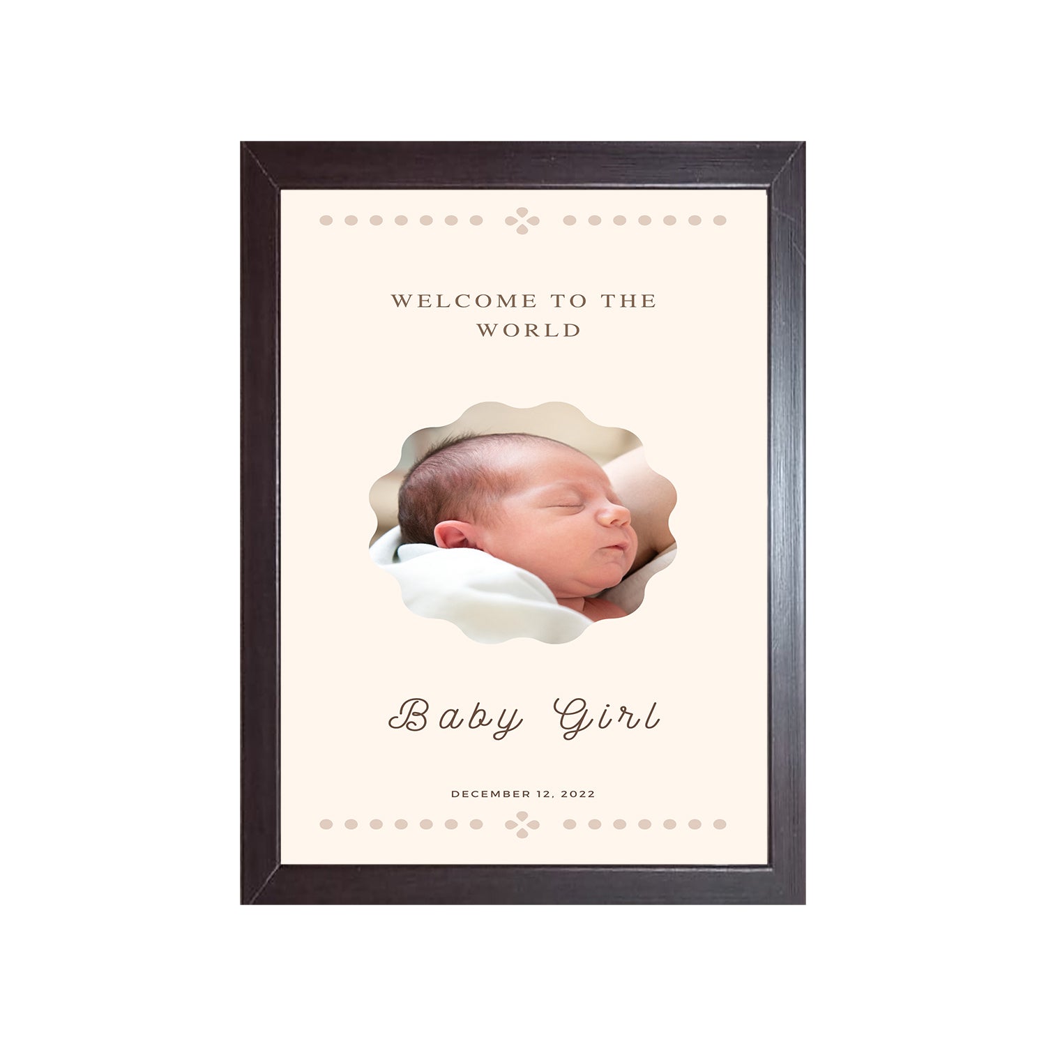 Buy brown Baby Girl Design Photo Frame 1 Pc ( photo and text is Customizable )