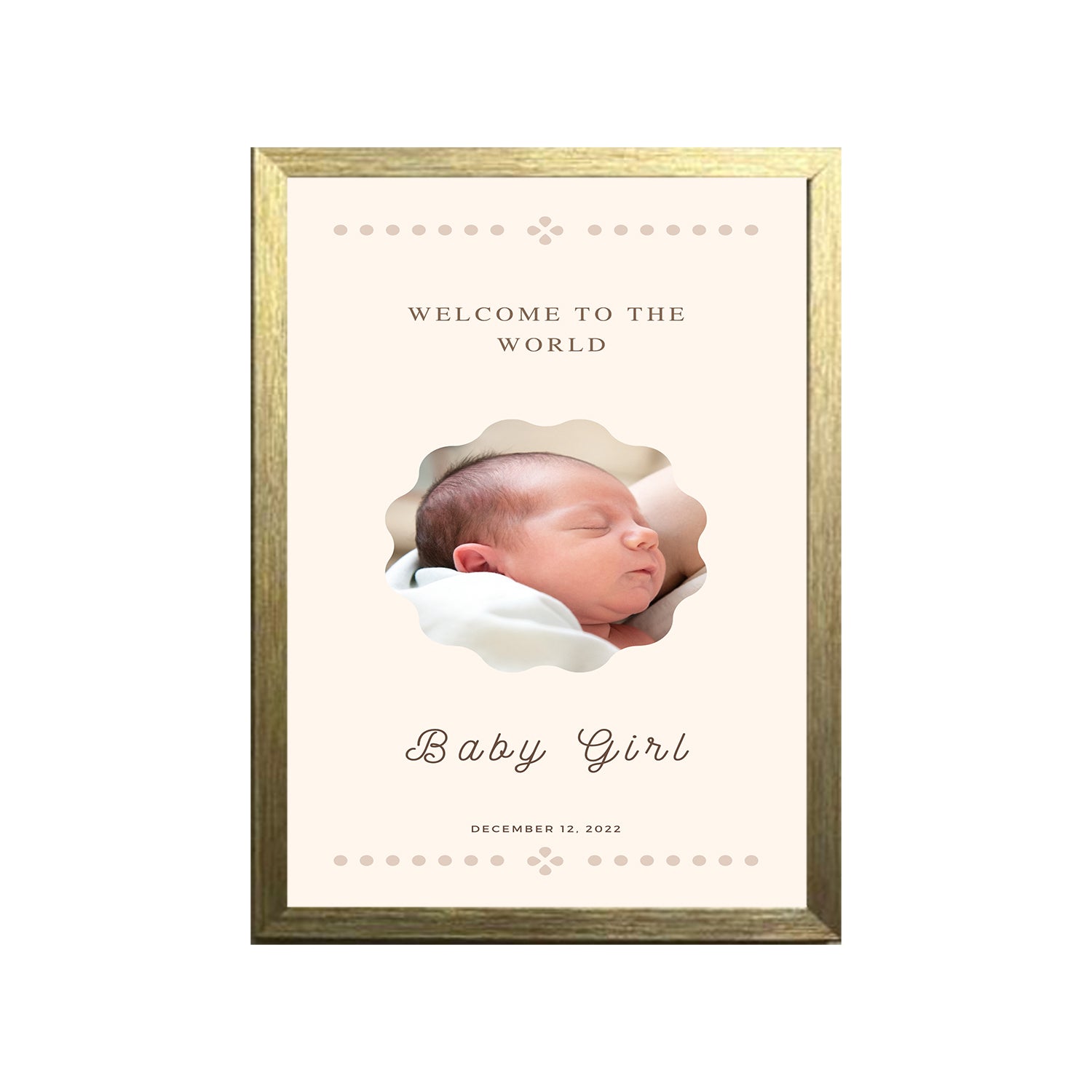 Baby Girl Design Photo Frame 1 Pc ( photo and text is Customizable )