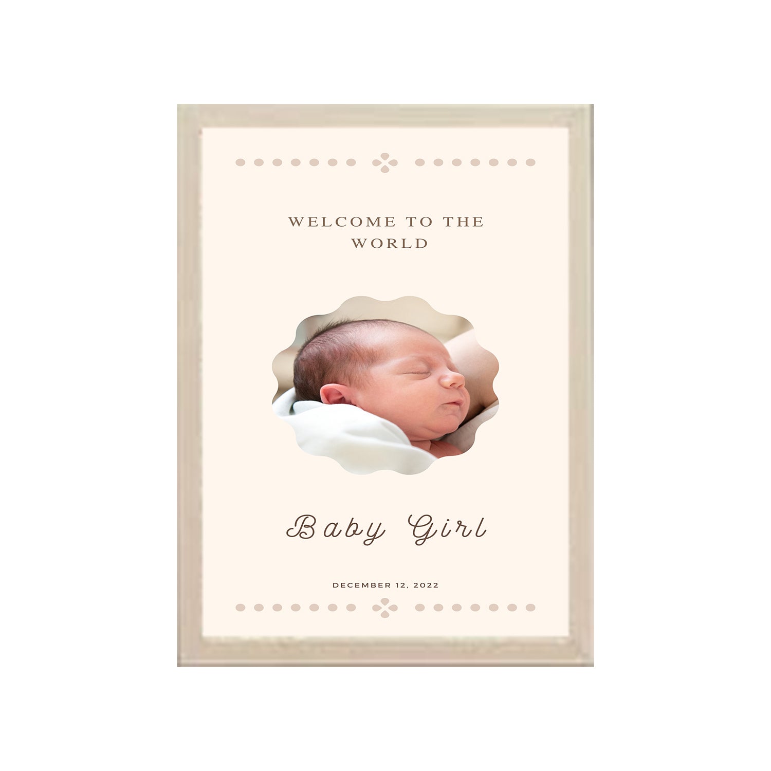 Baby Girl Design Photo Frame 1 Pc ( photo and text is Customizable )