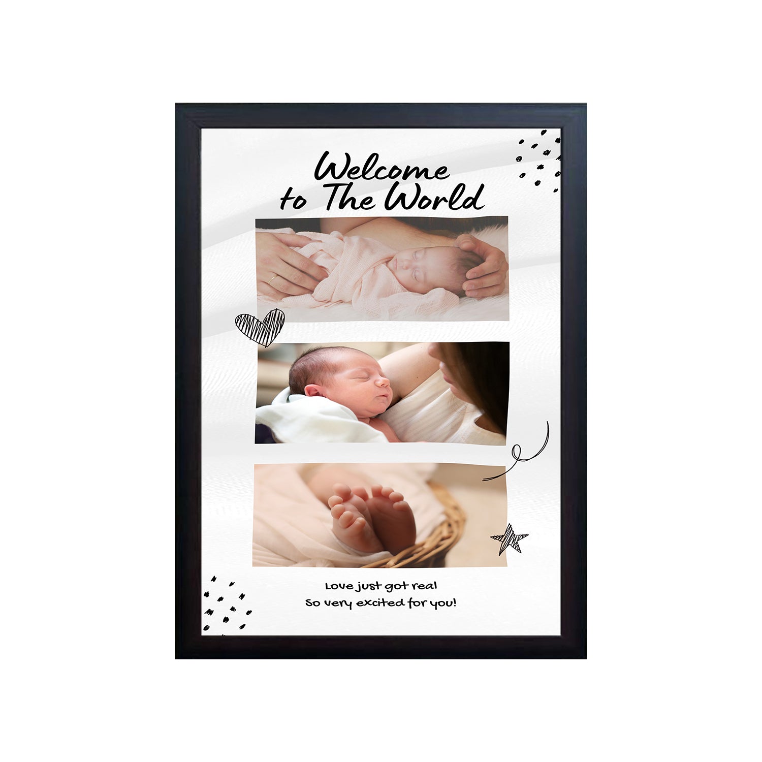 Welcome To The World Design Photo Frame 1 Pc ( photo and text is Customizable )