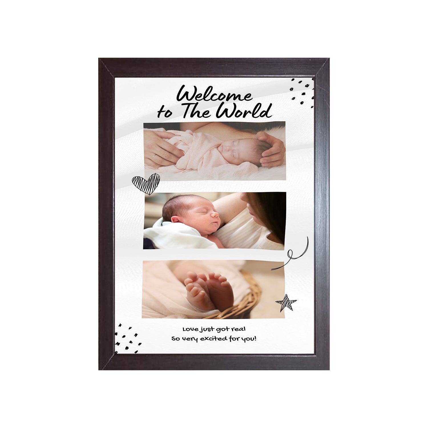 Welcome To The World Design Photo Frame 1 Pc ( photo and text is Customizable )