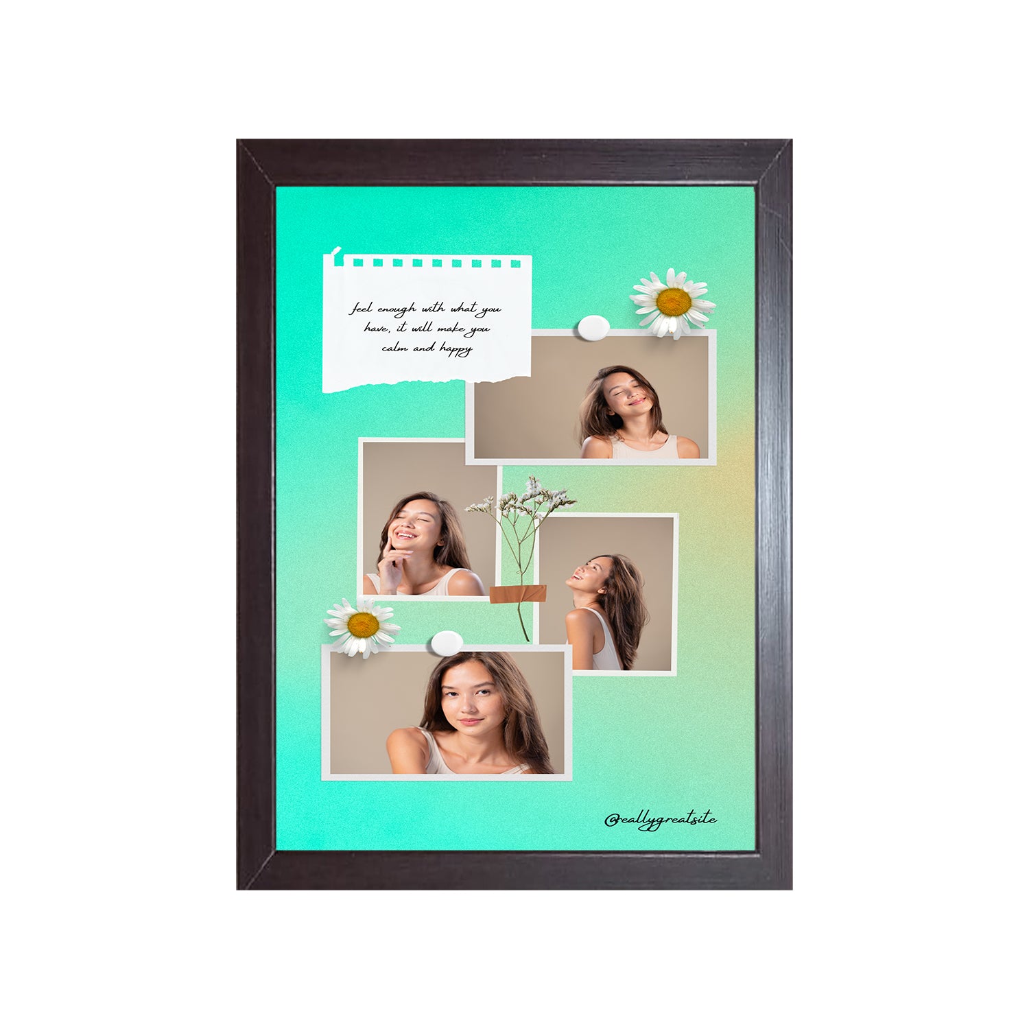 4 Image Design Photo Frame 1 Pc ( photo and text is Customizable )
