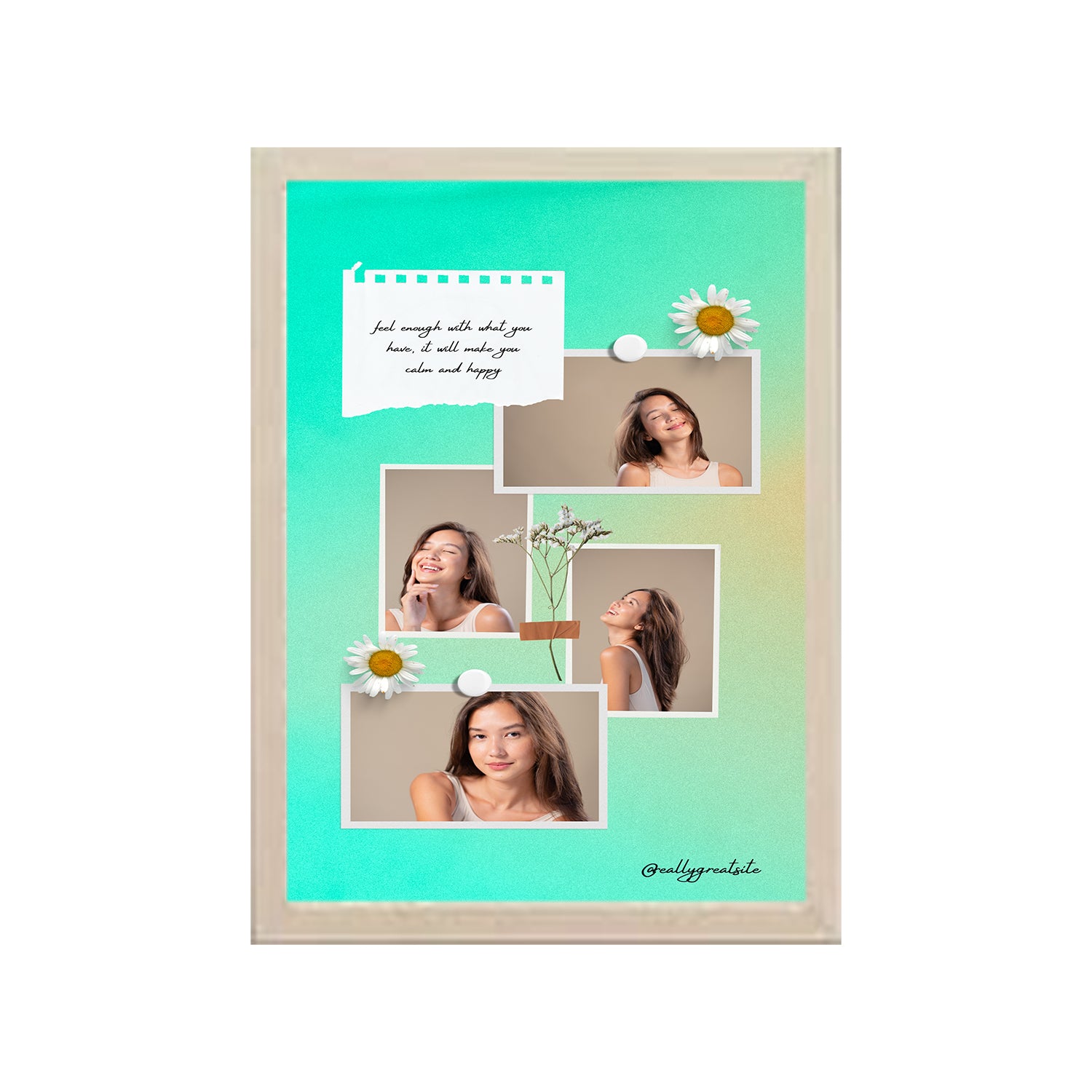 4 Image Design Photo Frame 1 Pc ( photo and text is Customizable )