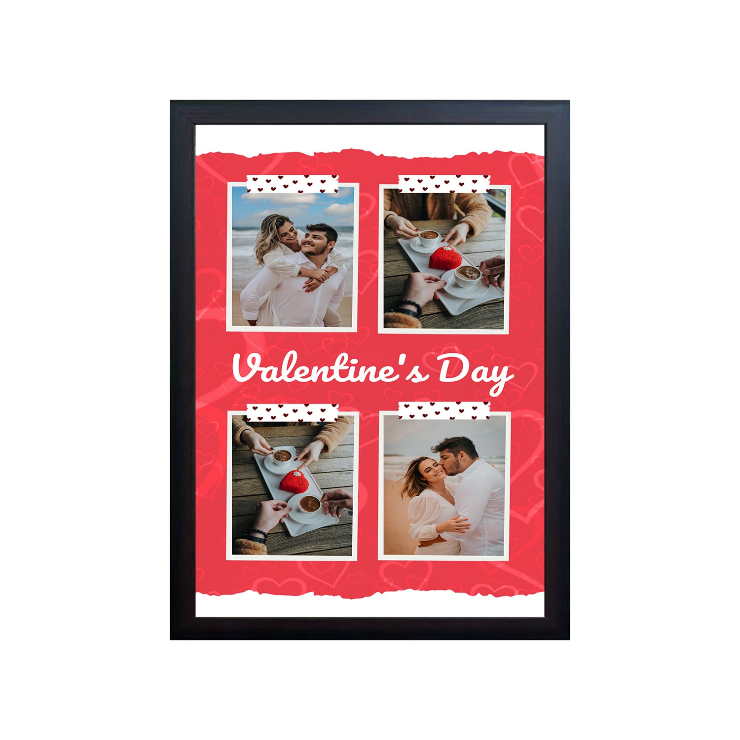 Valentines Day 4 Image Design Photo Frame 1 Pc ( photo and text is Customizable )