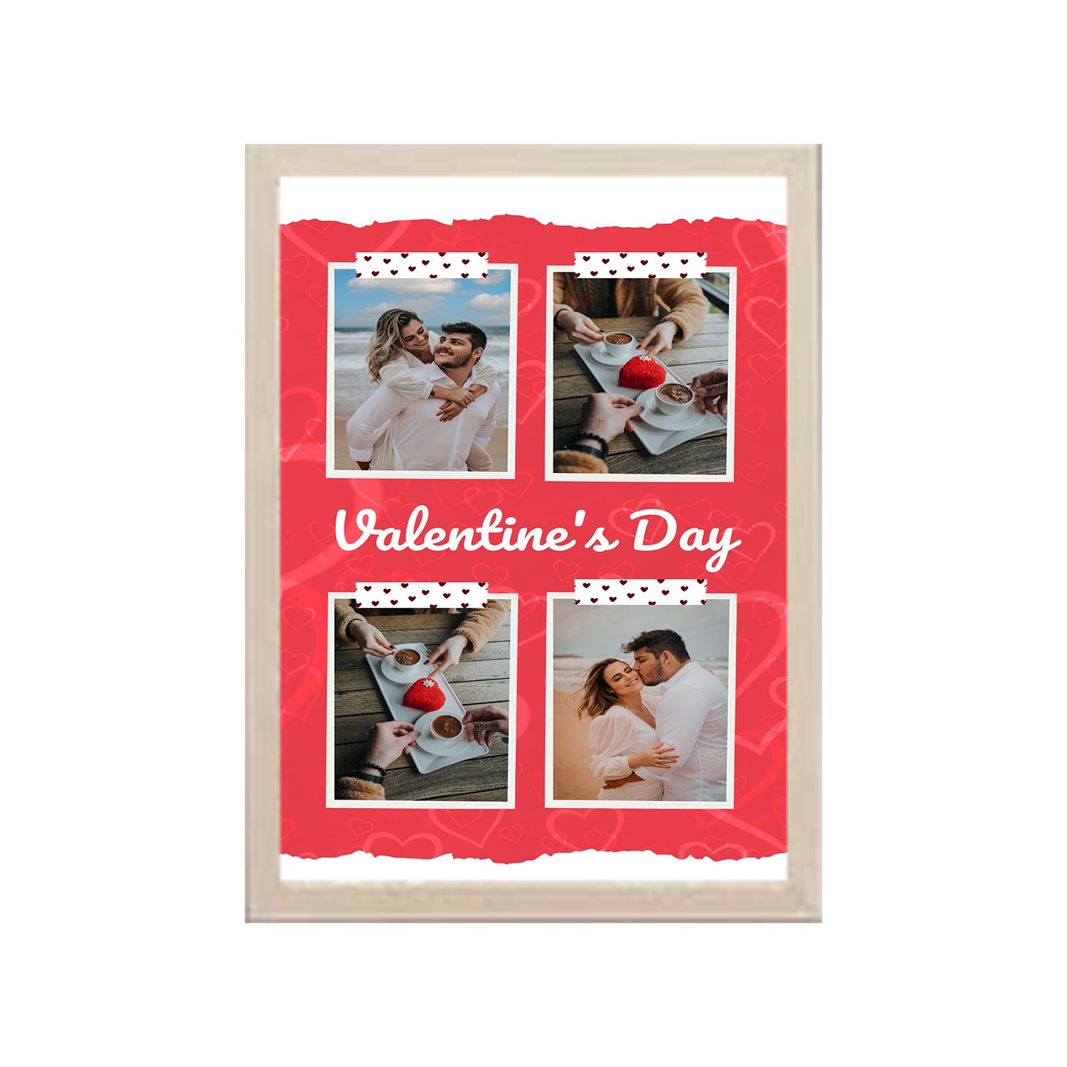 Valentines Day 4 Image Design Photo Frame 1 Pc ( photo and text is Customizable ) - 0