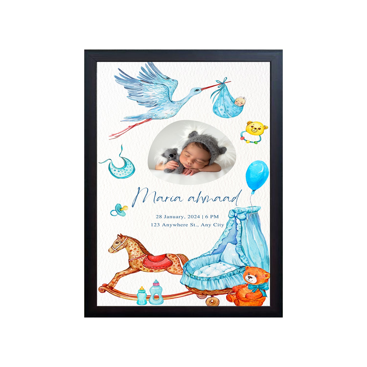 January Baby Design Photo Frame 1 Pc ( photo and text is Customizable )