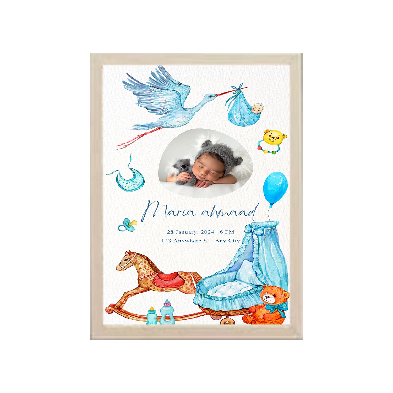 January Baby Design Photo Frame 1 Pc ( photo and text is Customizable ) - 0