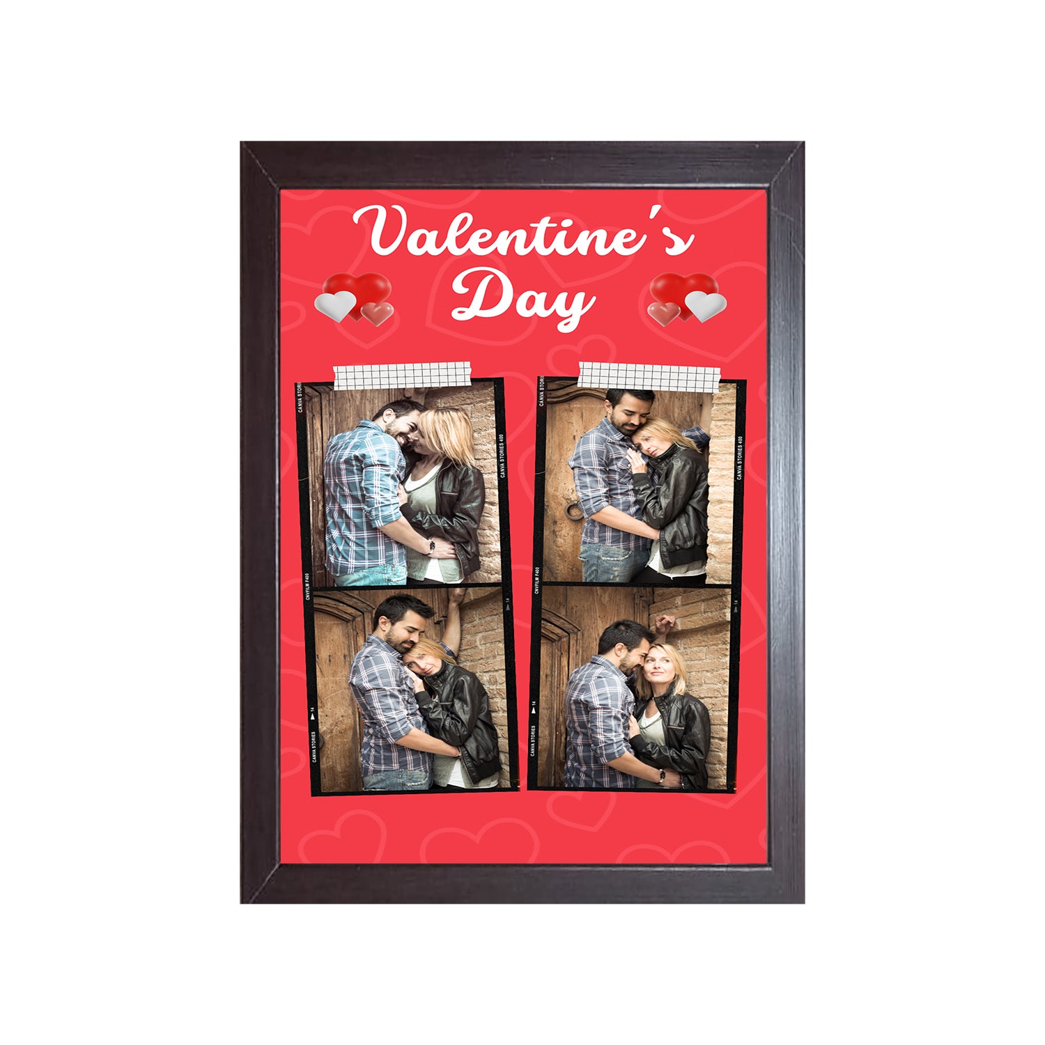 Buy brown Valentines Day Design Photo Frame 1 Pc ( photo and text is Customizable )
