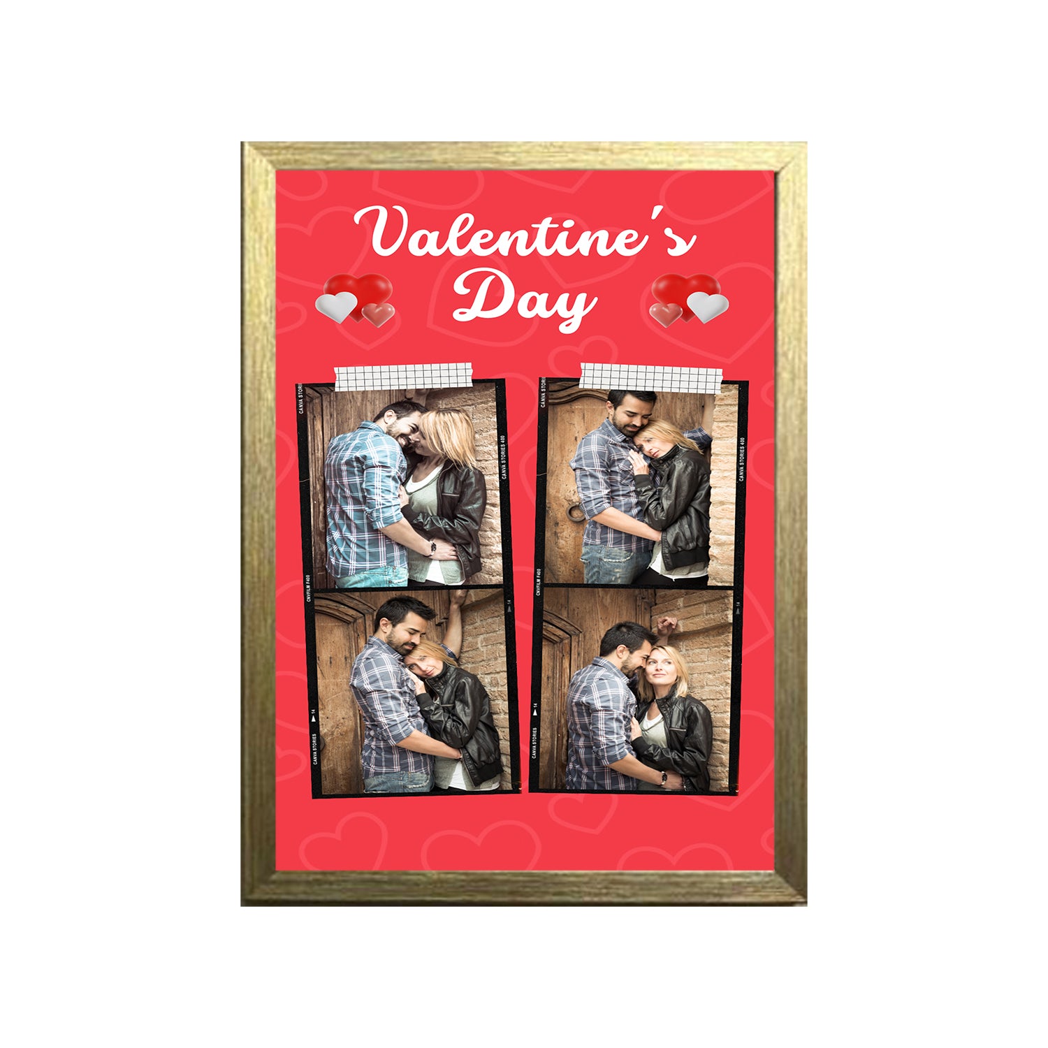 Buy gold Valentines Day Design Photo Frame 1 Pc ( photo and text is Customizable )