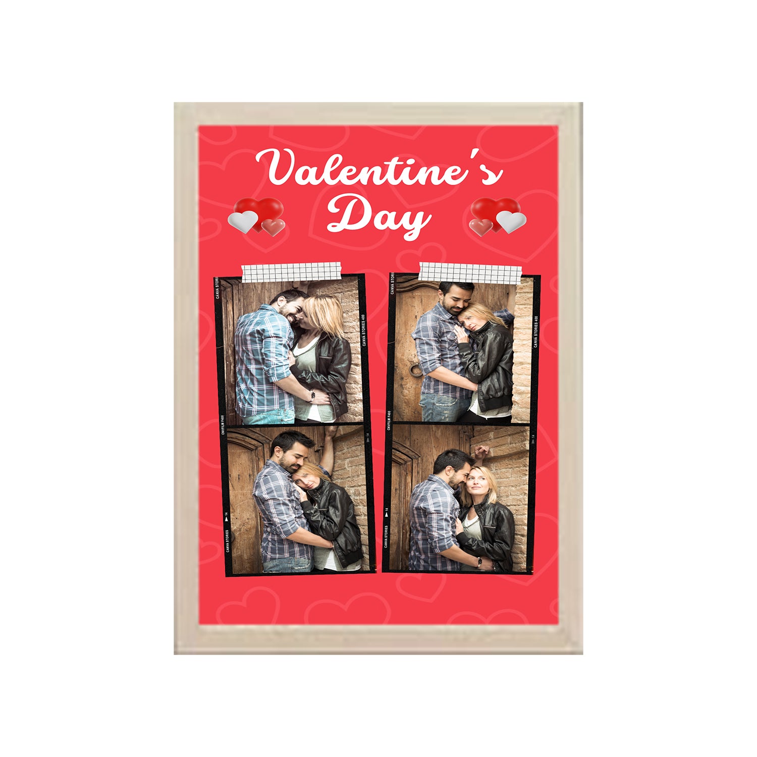Valentines Day Design Photo Frame 1 Pc ( photo and text is Customizable ) - 0