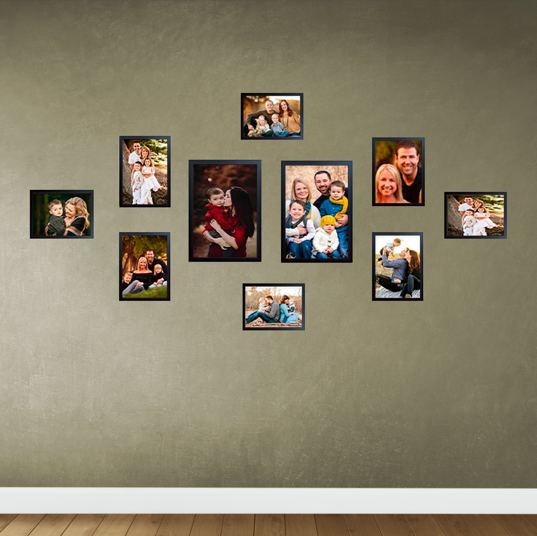 Collage Wall Photo Frame Set of 10 for Home Decor (2 Units of 10 X 14", 4 Units of 8x10", 4 Unit of 6×8 inches)