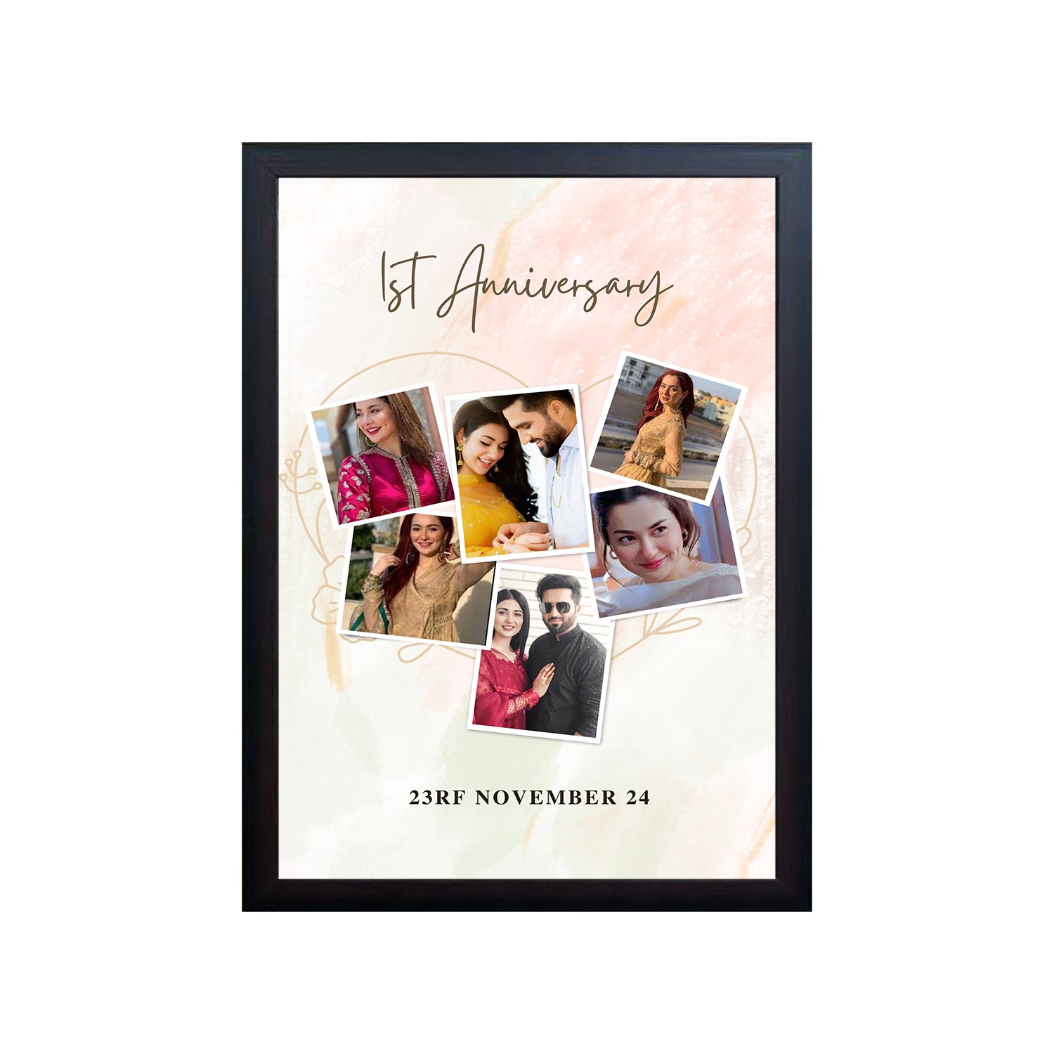1 st Anniversary  Design Photo Frame 1 Pc ( photo and text is Customizable )