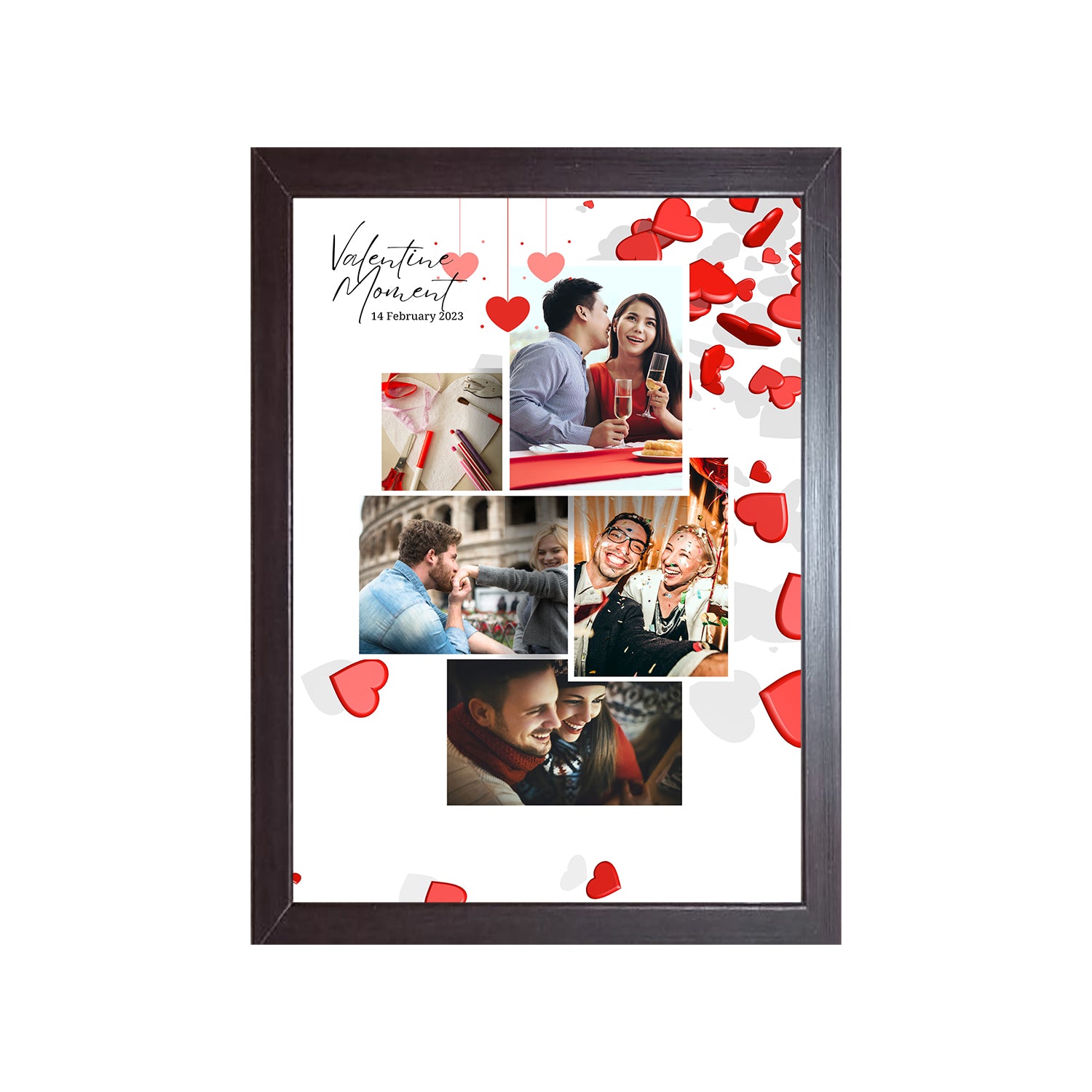 Valentine Moments Design Photo Frame 1 Pc ( photo and text is Customizable )