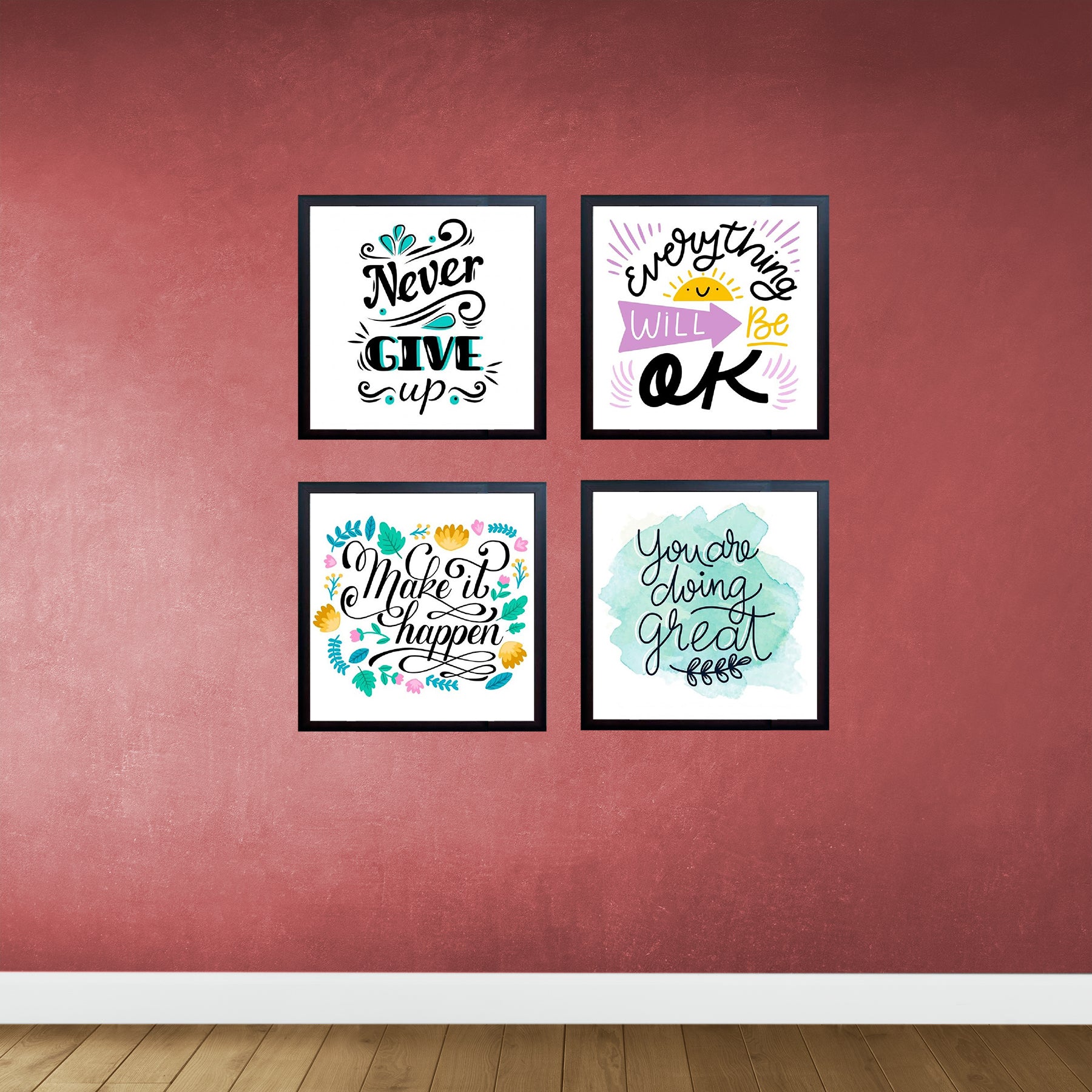 Pack of 4 Inspirational Quote Frames