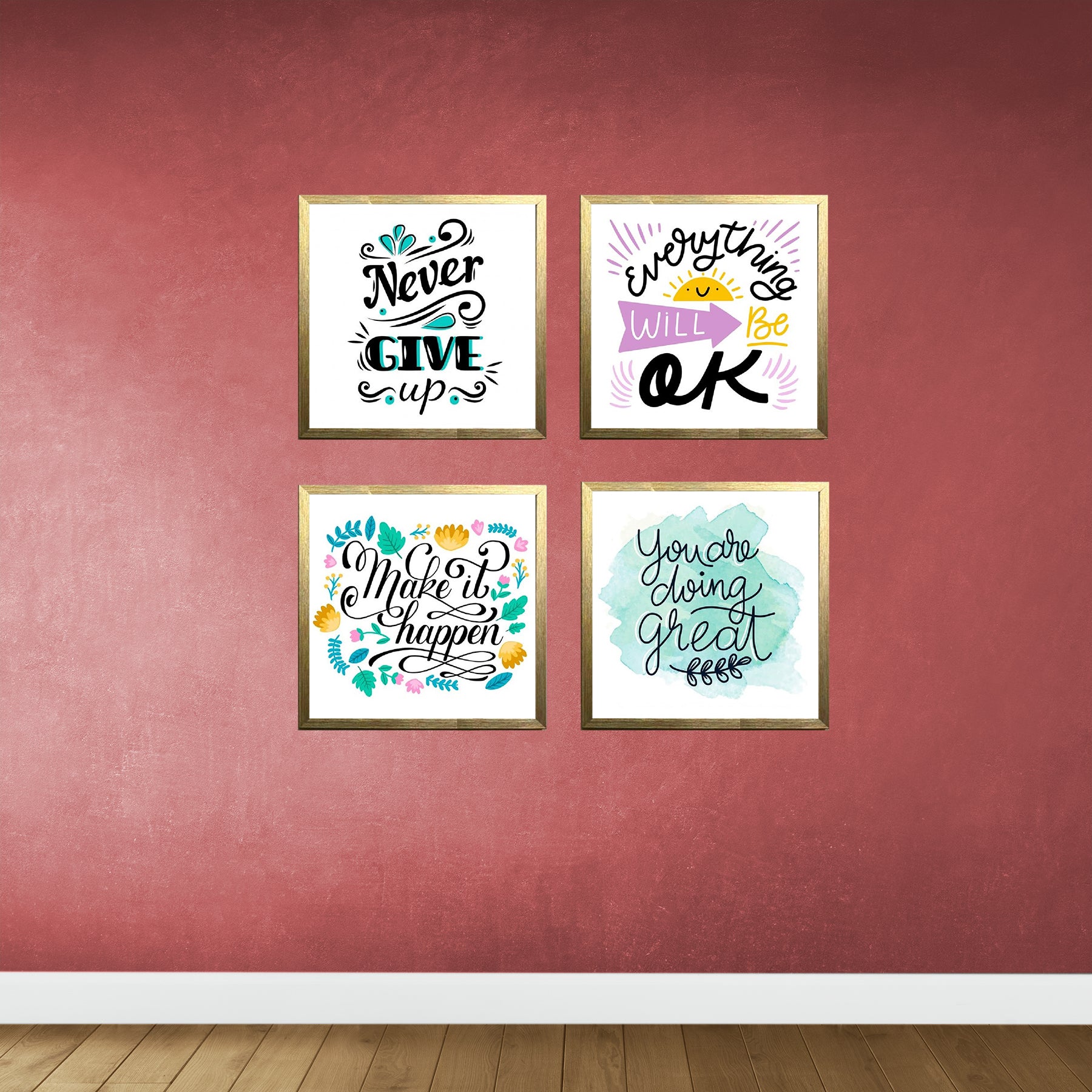 Pack of 4 Inspirational Quote Frames