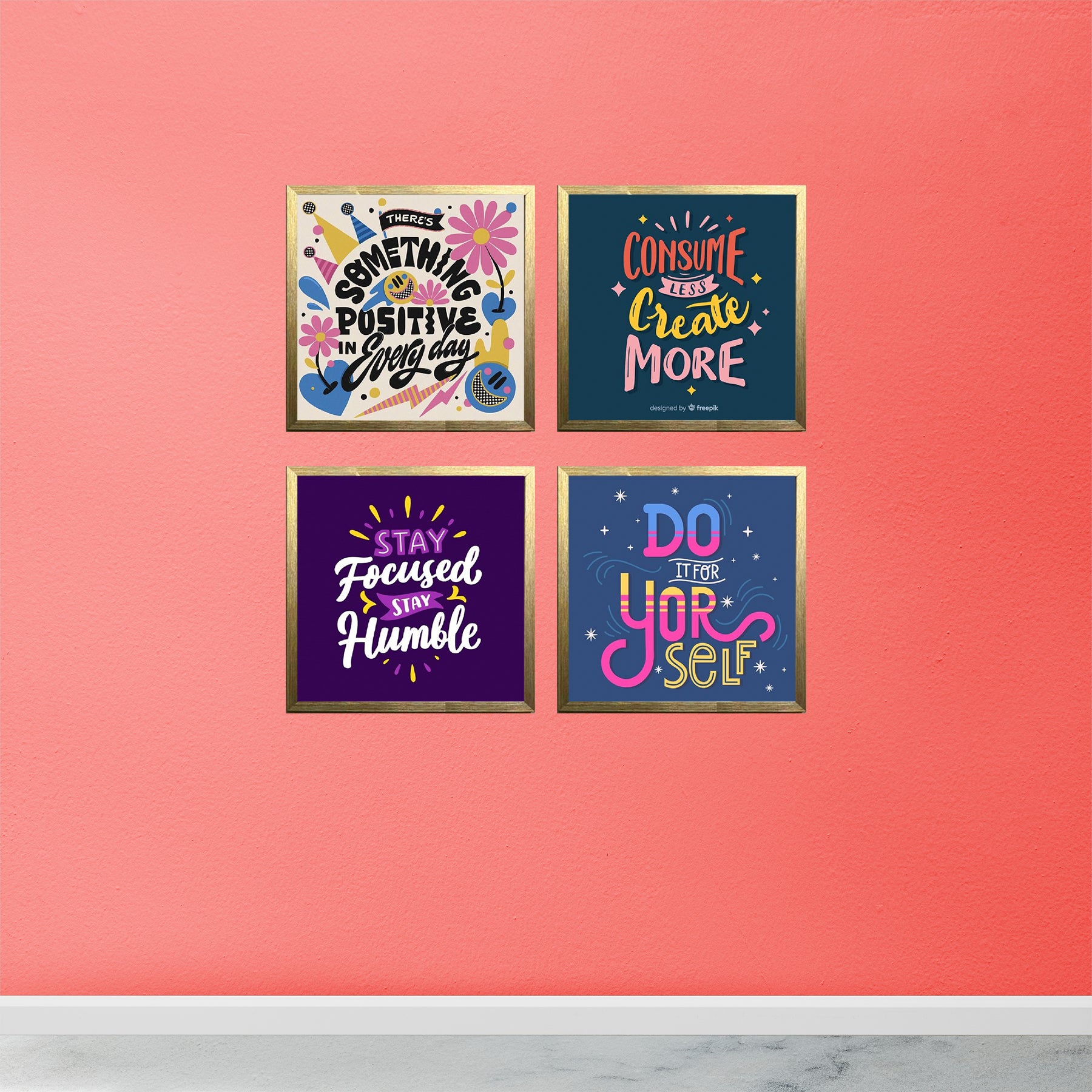 Pack of 4 Inspirational Quote Frame set