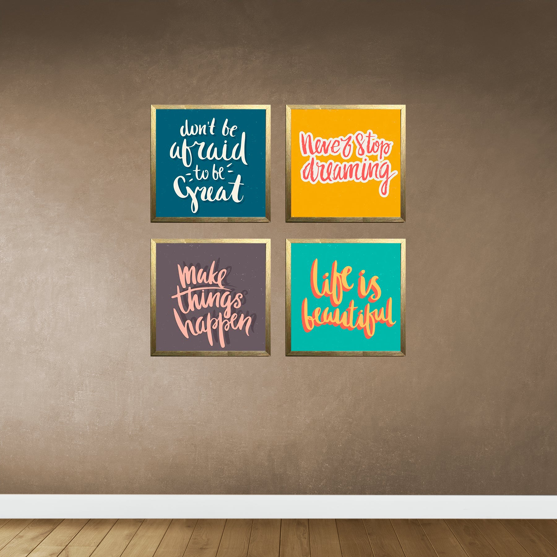 Pack of 4 Motivational Quote Photo Frames