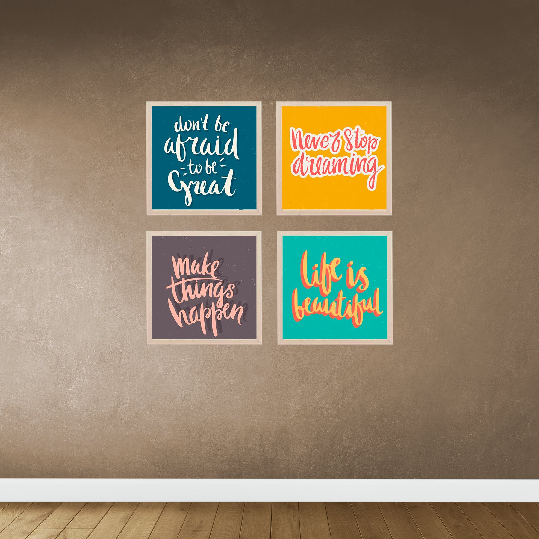 Buy white Pack of 4 Motivational Quote Photo Frames