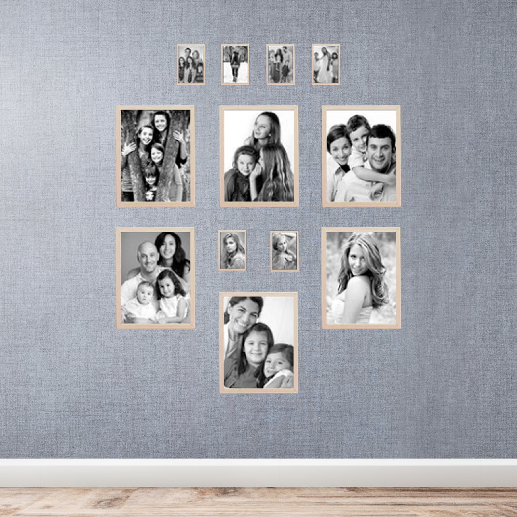 Pack of 12 Wall Art Family Collage Photo Frames, Custom Pics Free Print (6 X 16x12 inches, 6 X 6x4 inches)