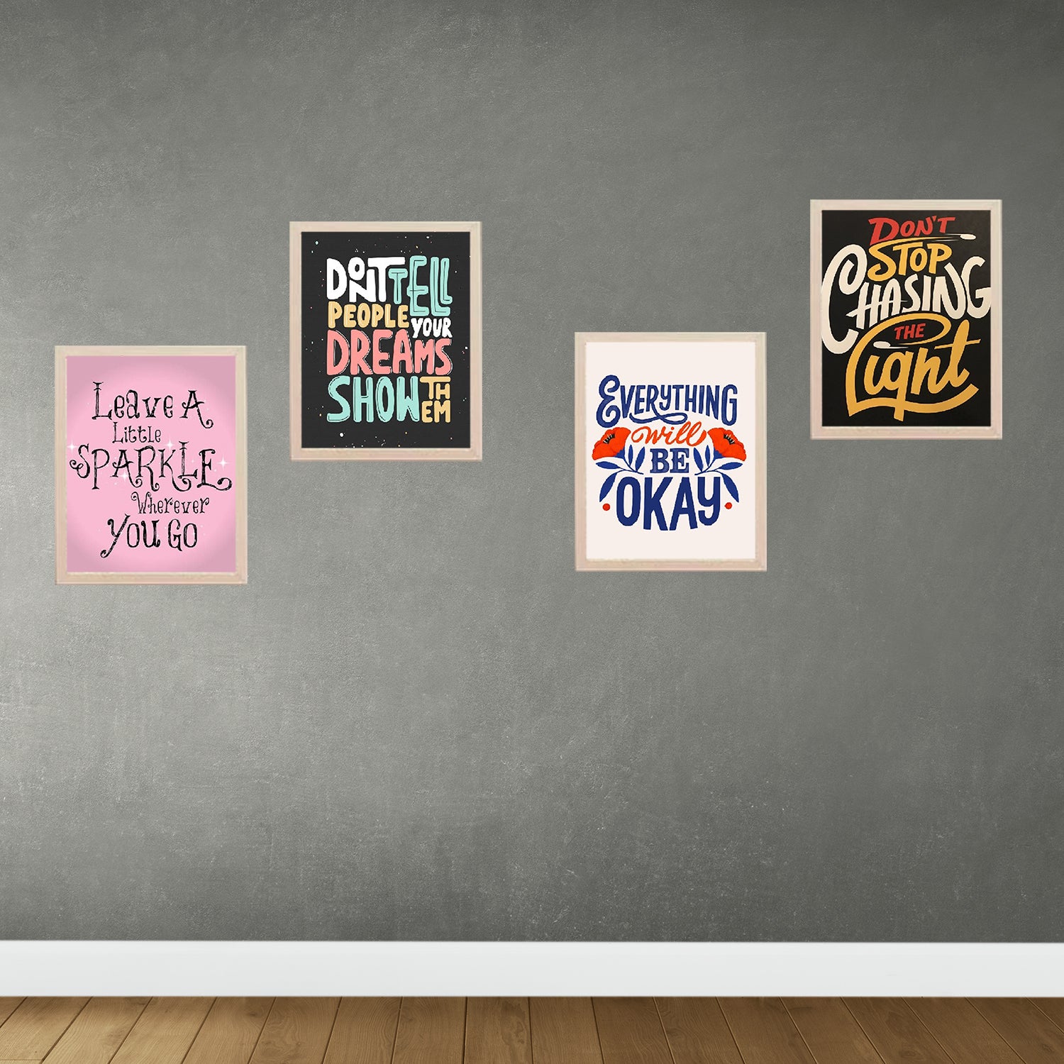 Buy white Set of 4 Motivational Quote Frames For Wall Décor