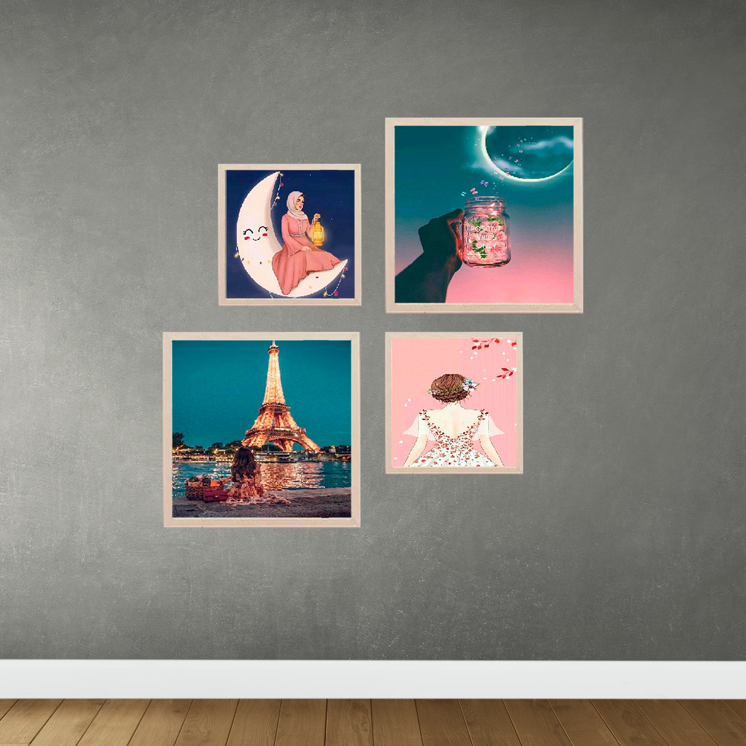 Buy white Pack of 4 Modern Minimalist Girls Room Picture Frames