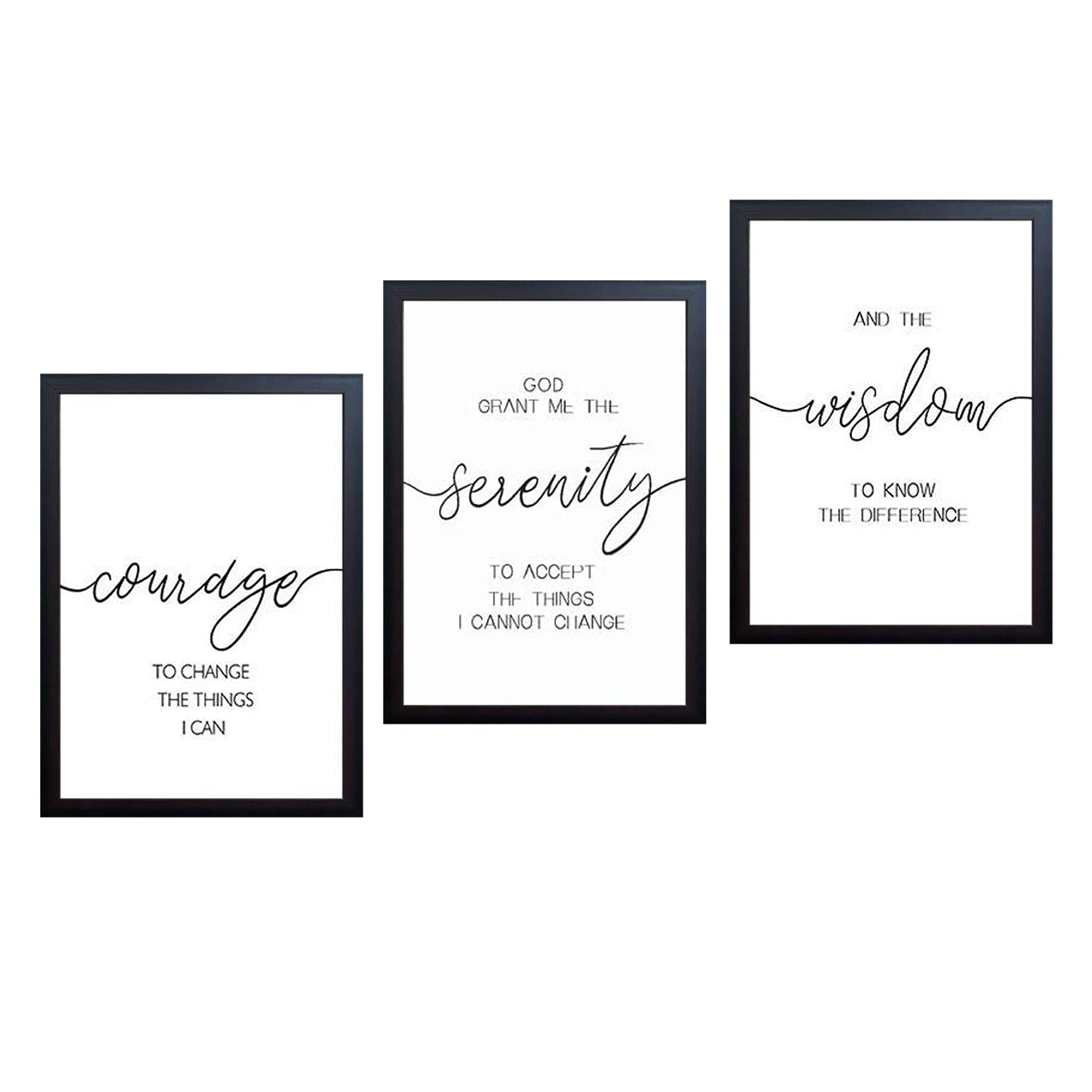 Set of 3 Typography Inspirational Quote Frames